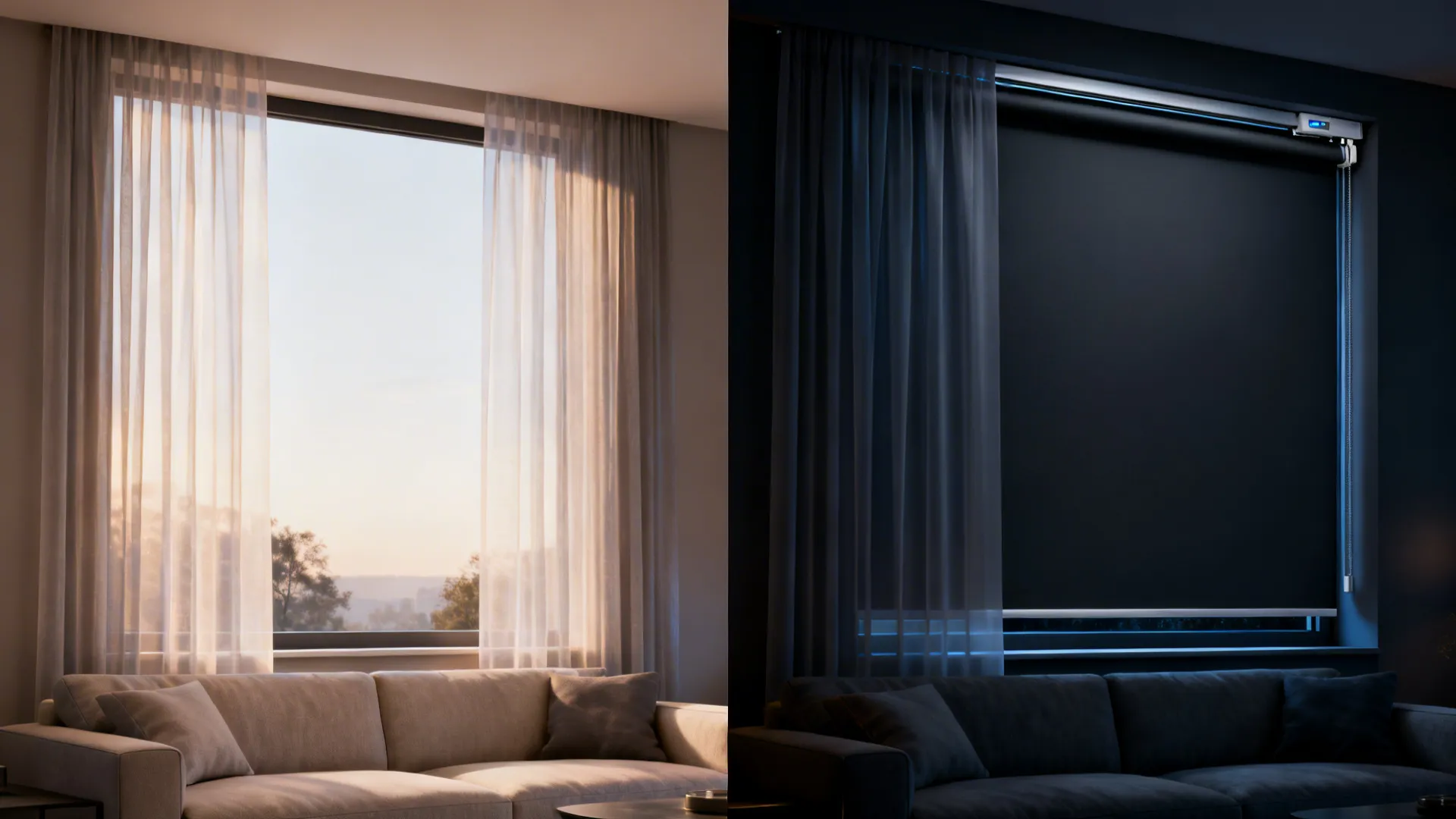 2. Layered sheers with a blackout backing