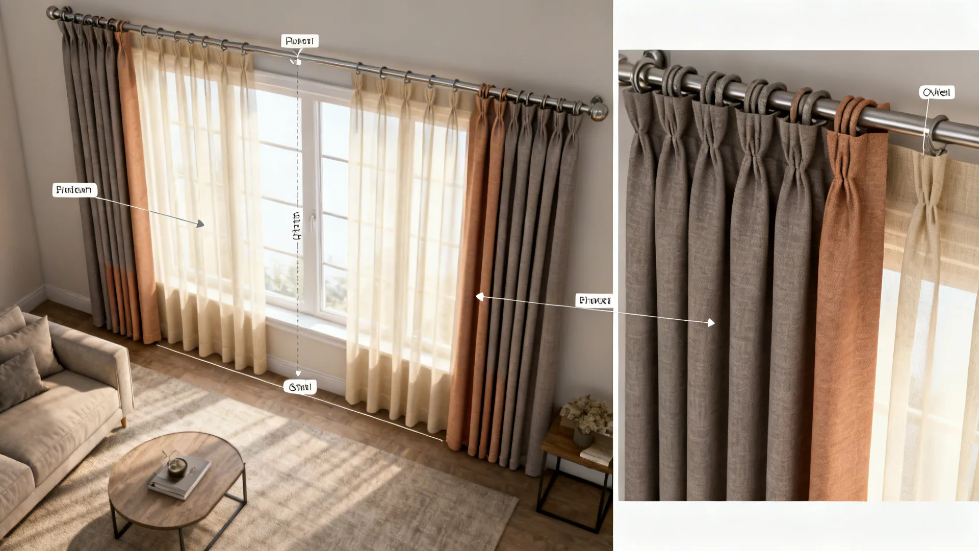 1. Layered Sheers and Opaque Panels