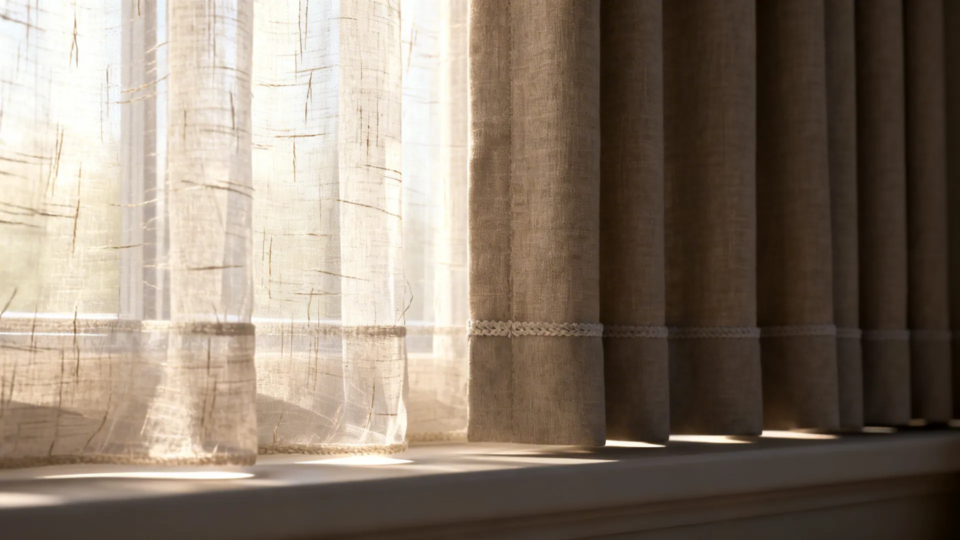 2. Layered Sheers plus Blackout Drapes