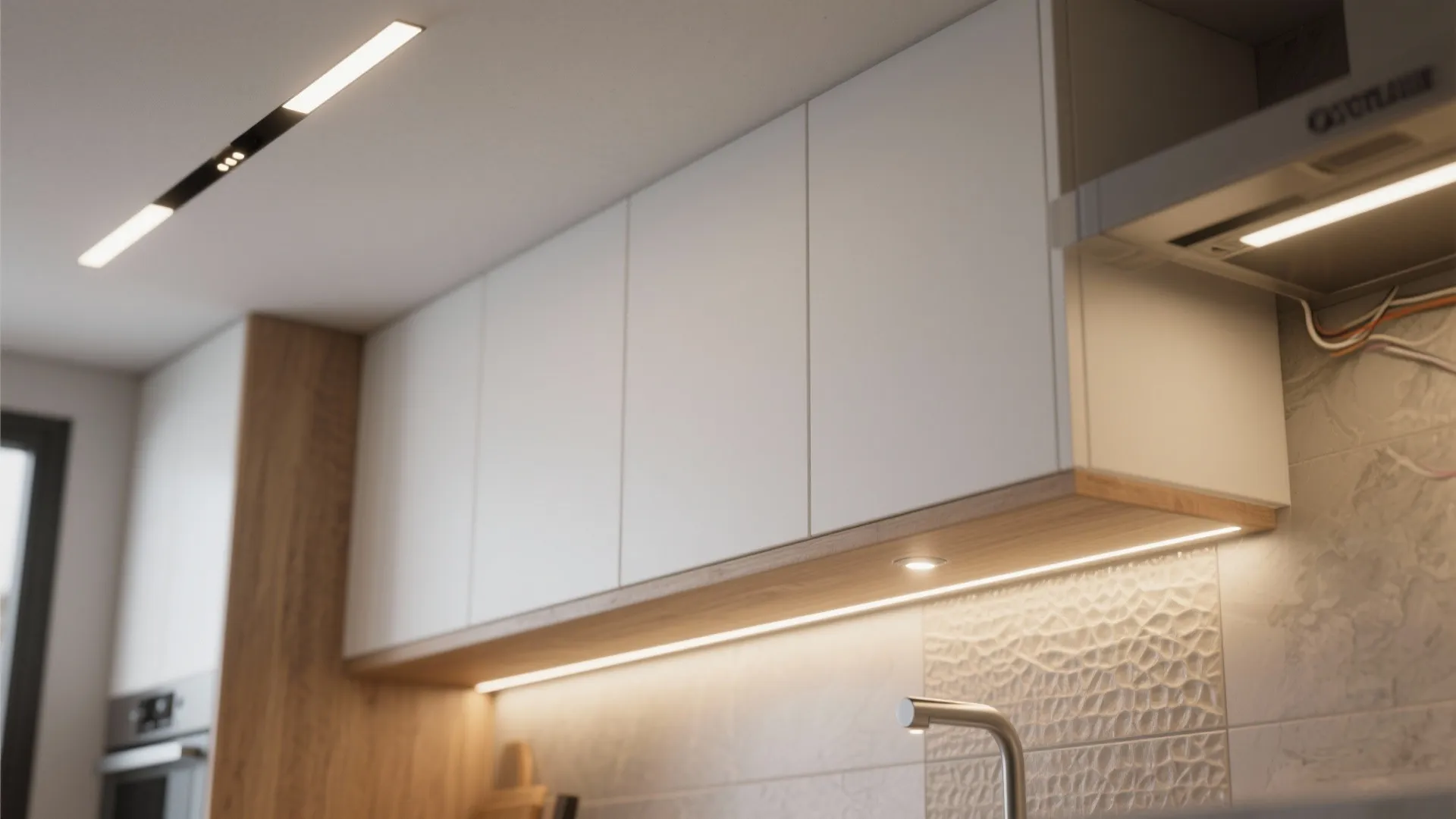 1. Layered lighting with slim fixtures