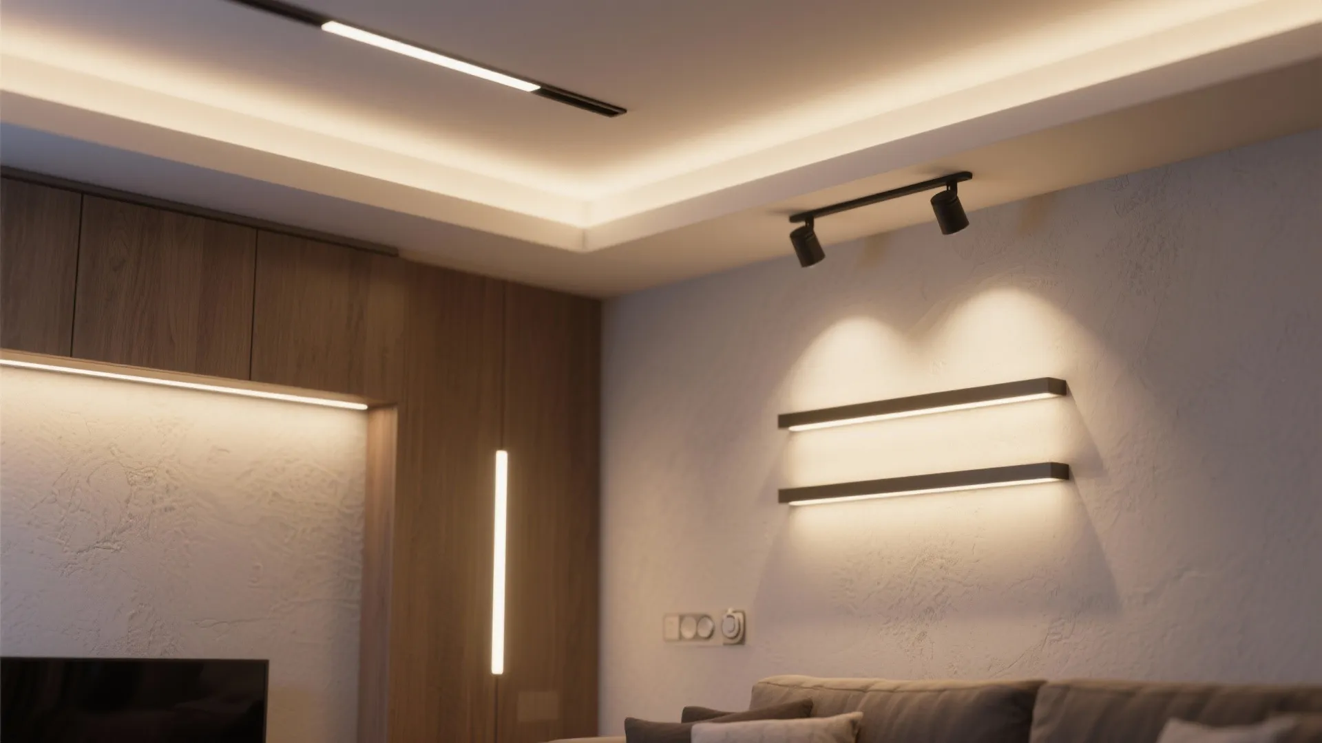 1. Layered lighting with slim profiles