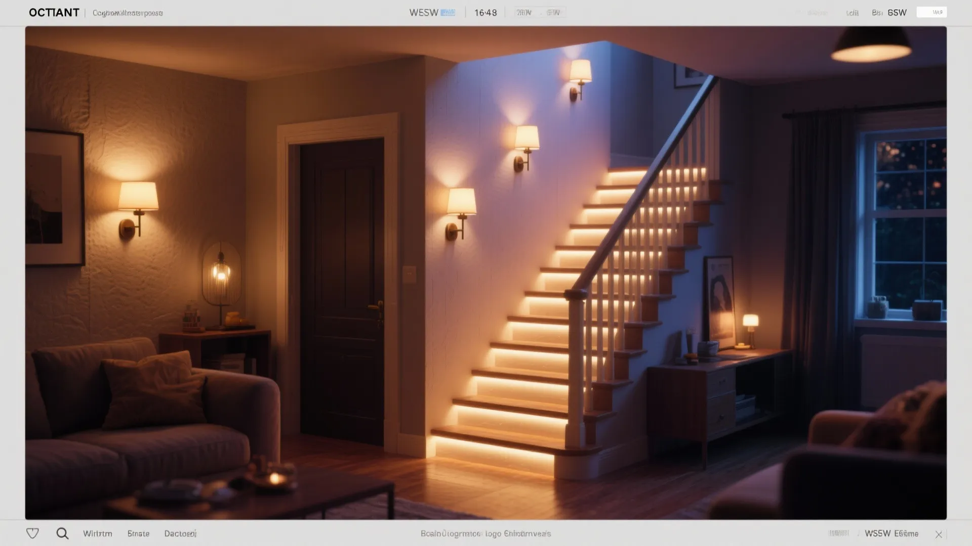 7. Layered Lighting by the Staircase