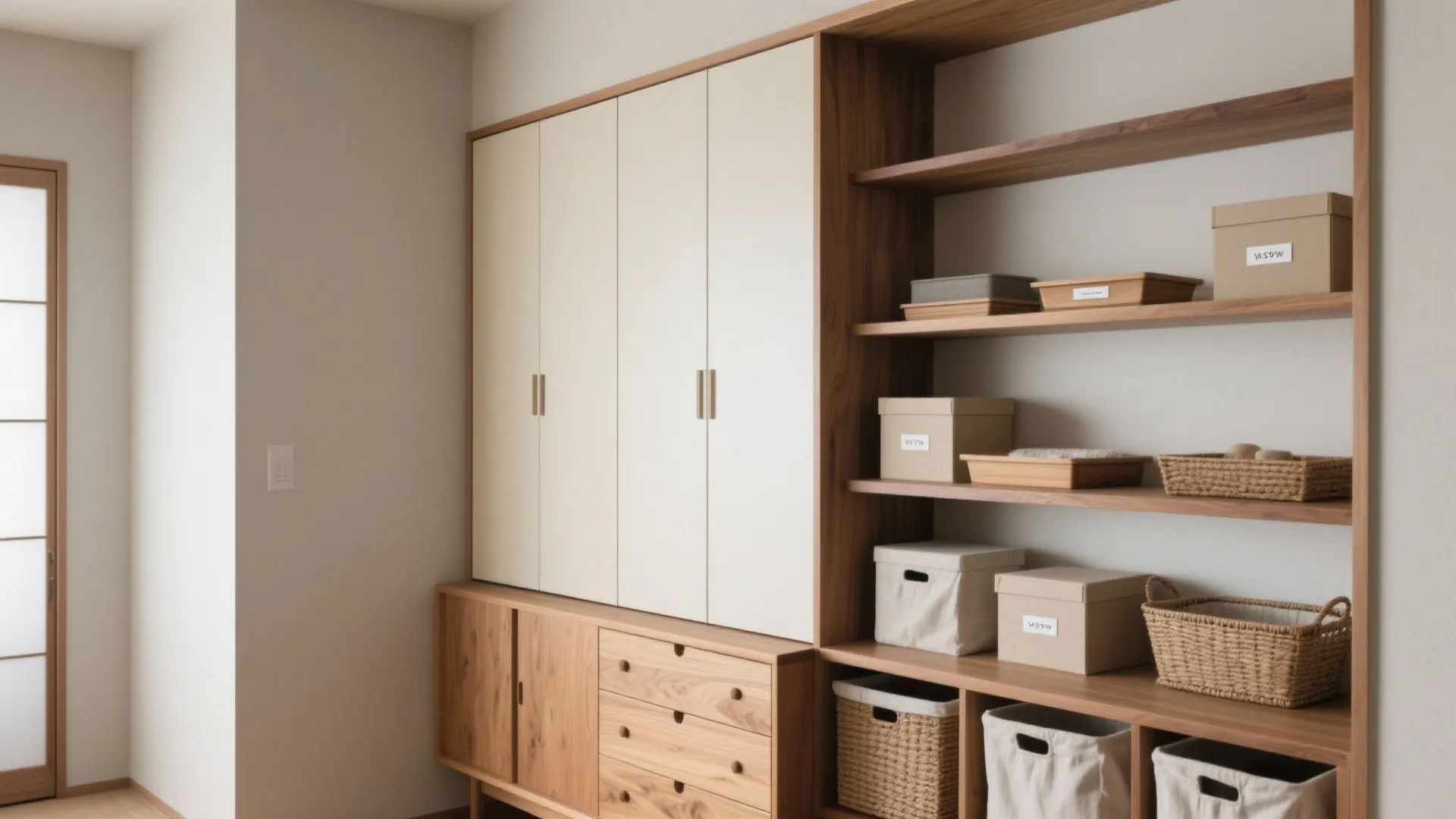 Tips 3: 収納は「高さ違い×開閉違い」で層を作る（收納技巧）