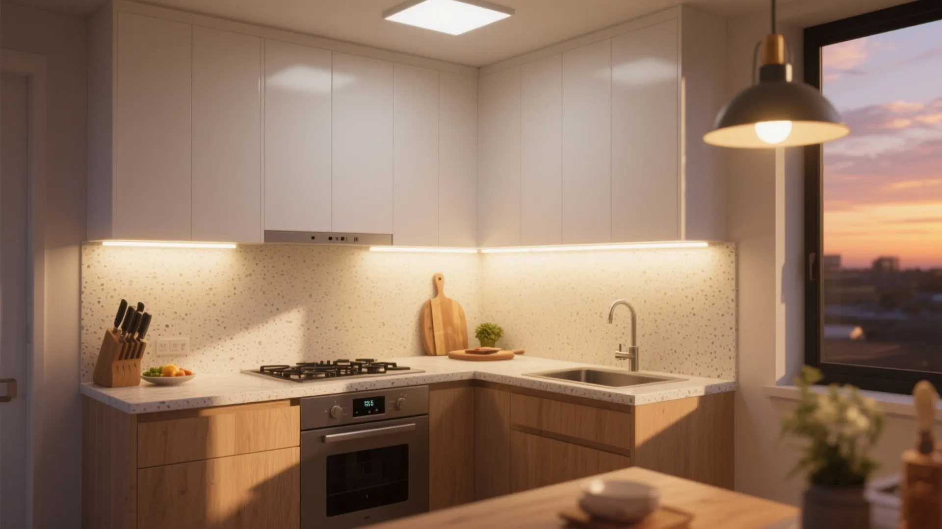 Task lighting layers that make prep safer and faster