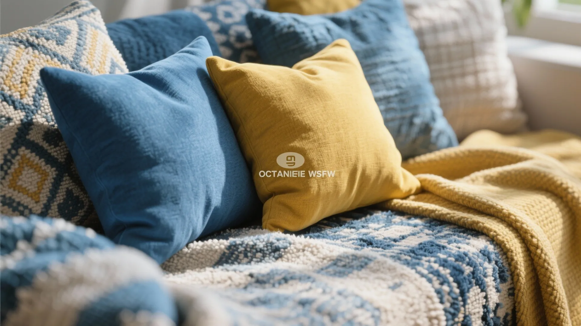 8. Layered Textiles in Blue and Yellow