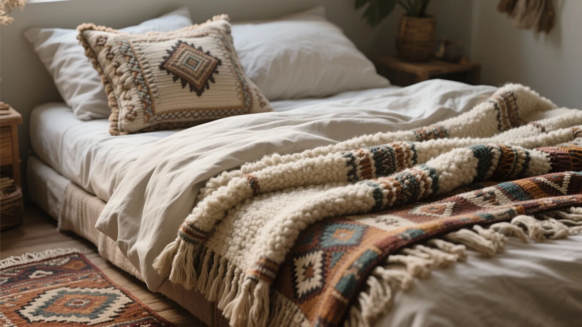2. Layer textiles for cozy depth
