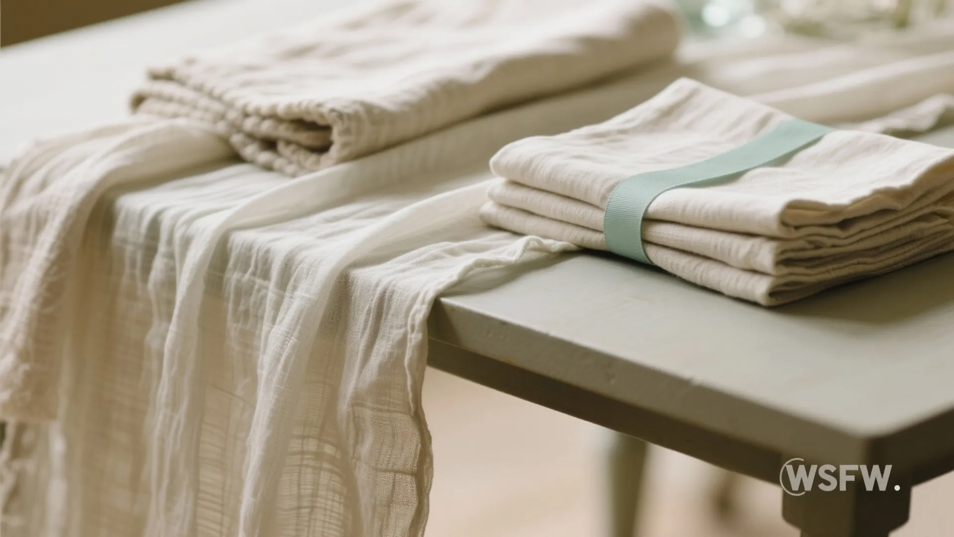 Layered Textiles on a Neutral Base with One Accent Color