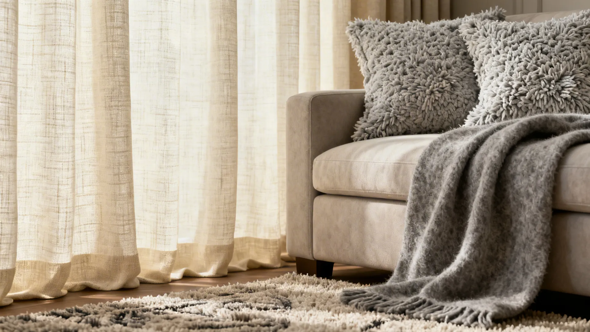 1. Layered Neutrals: Cream Walls, Varied Greys