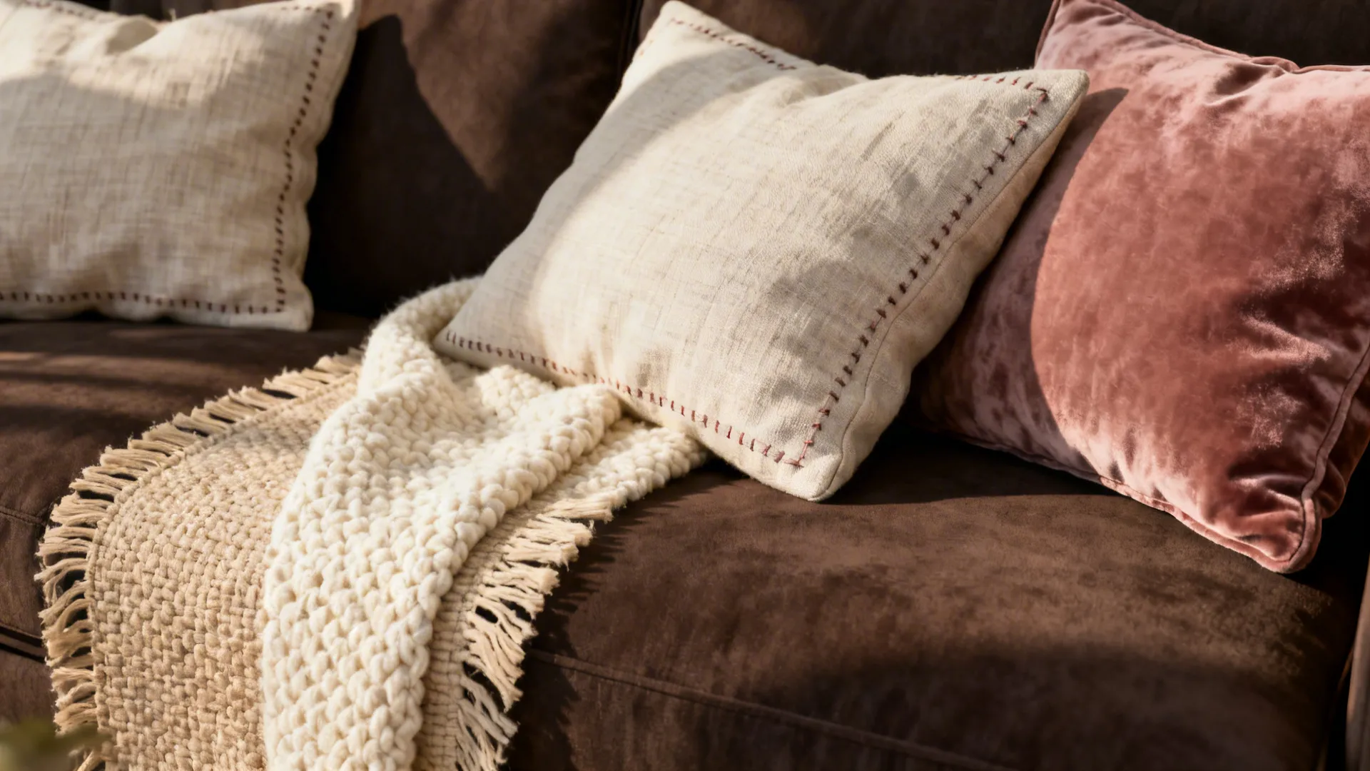 2. Use layered textiles to soften the look