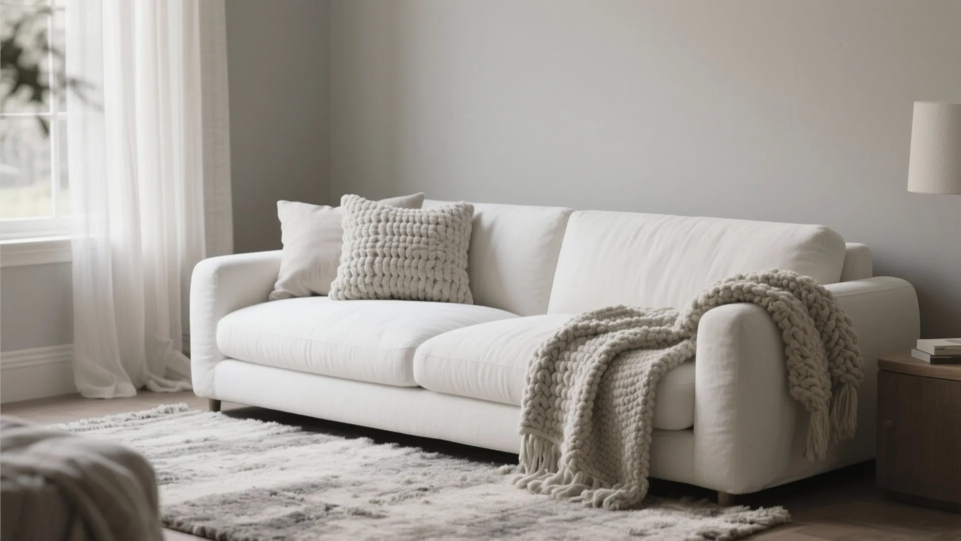 Soft Greys + Warm Whites: Layered Textures Add Depth