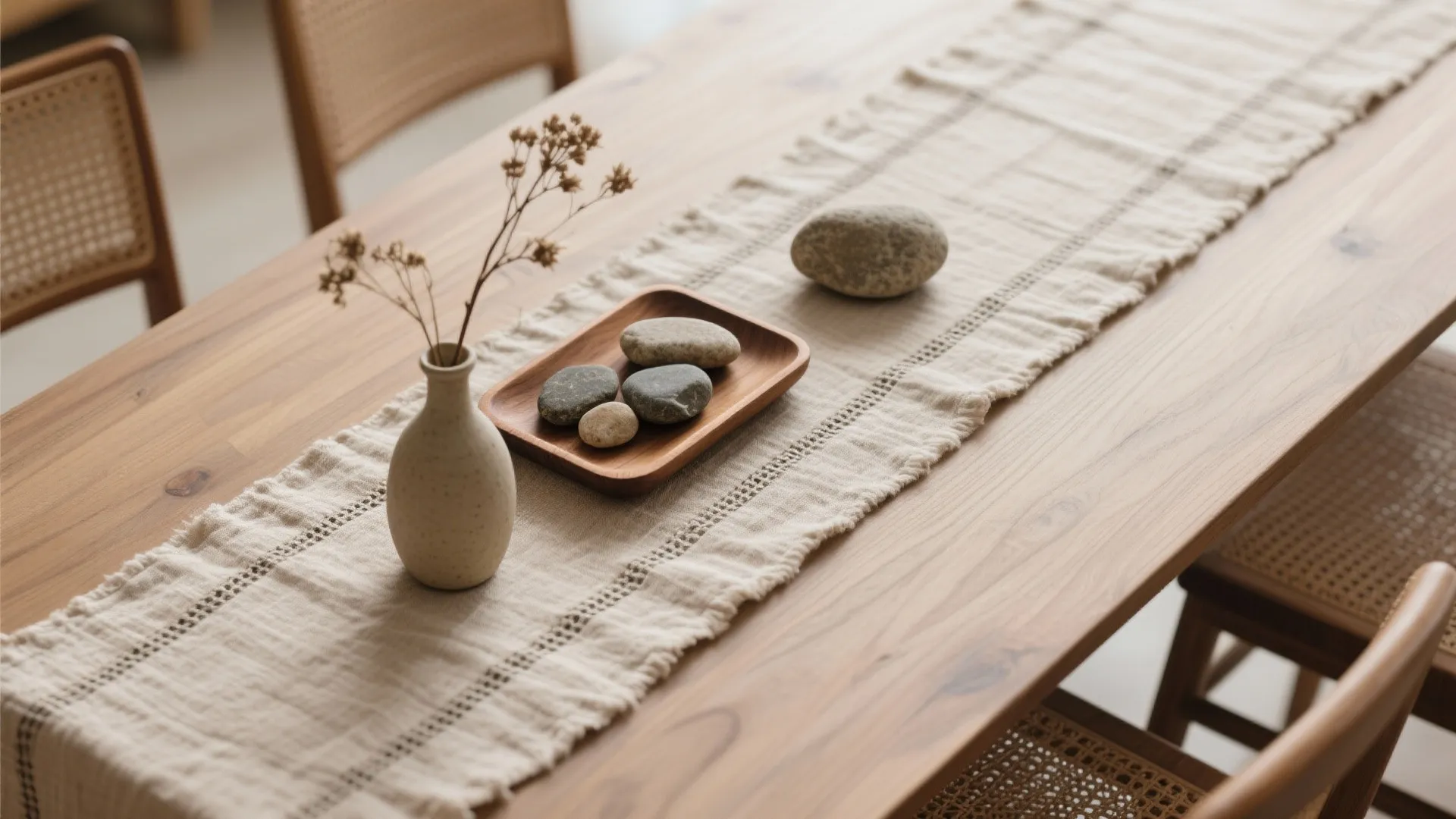 2) Layered Textures: Runner + Natural Elements