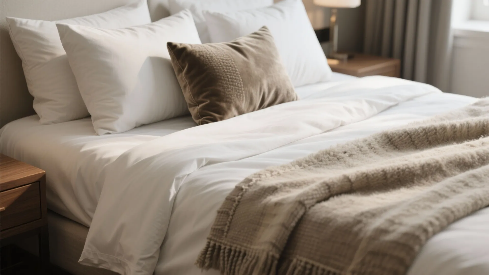 1. Layered Textures Around the White Bed