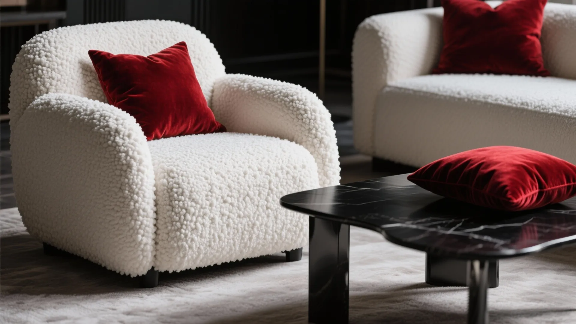 6. Layered Textures in Black, White, and Red