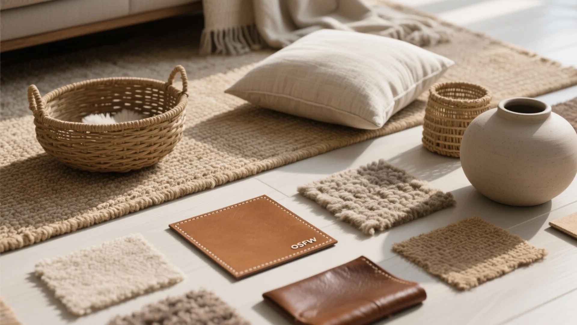 2. Layered Textures: Rugs, Throws, and Natural Fibers