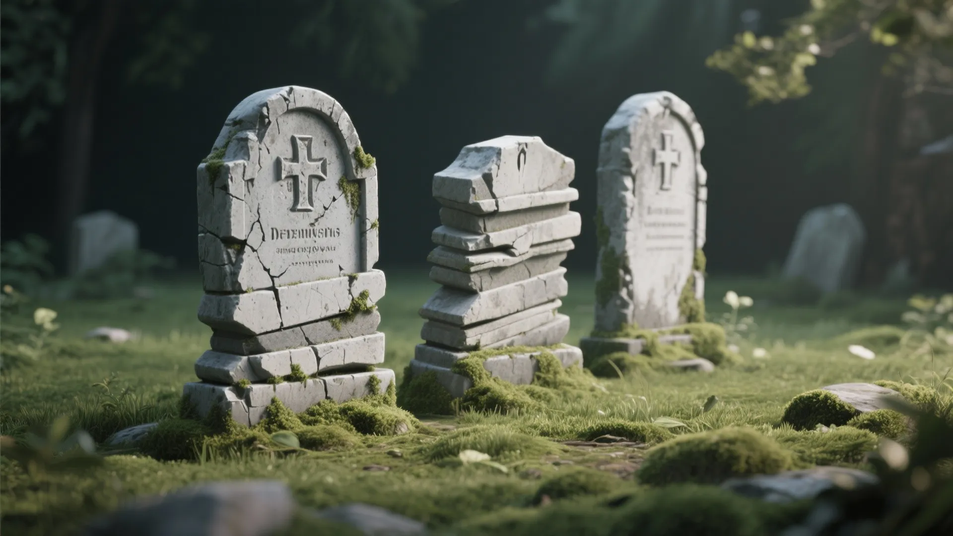 1. Layered Foam Tombstones with Texture