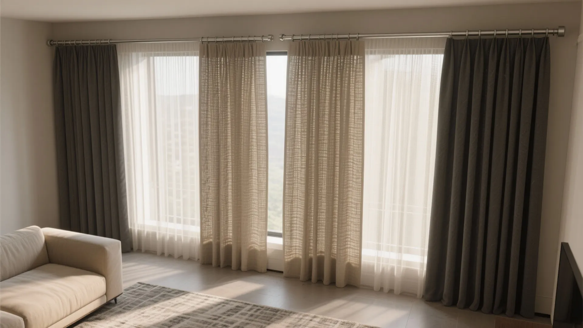 Sheer + blackout layered luxury