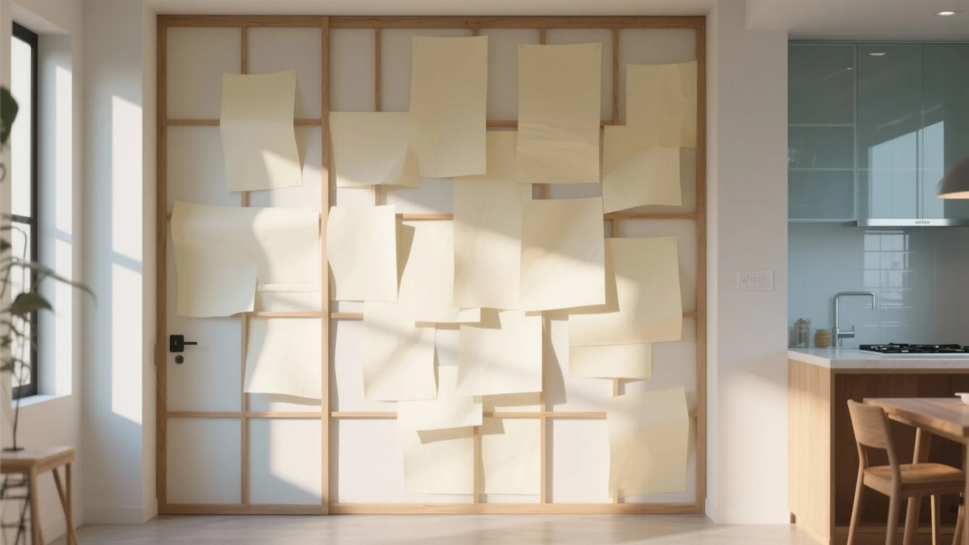 Layered Butter Paper Light Wall