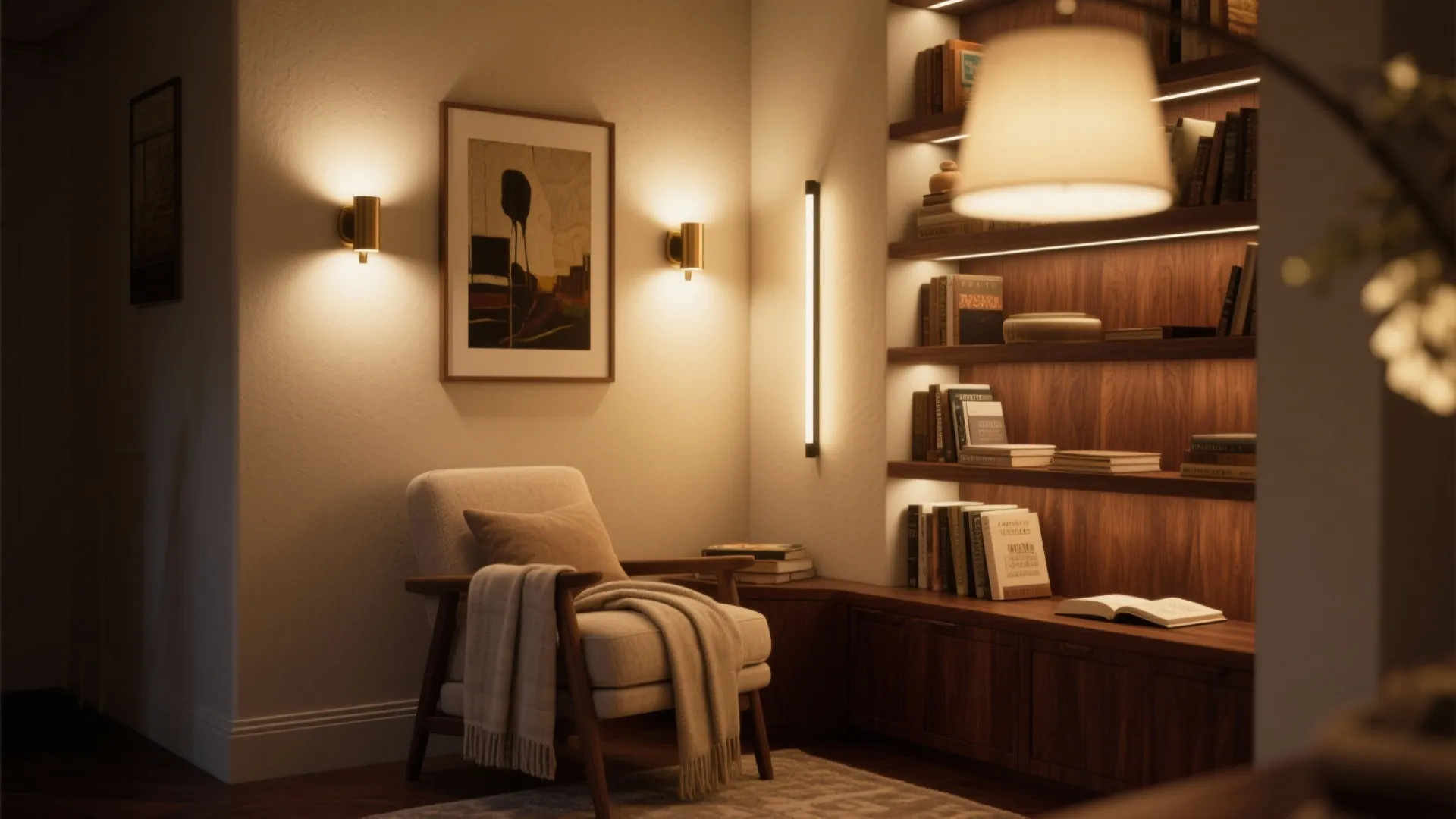 5. Layered Wall Lighting for Ambience