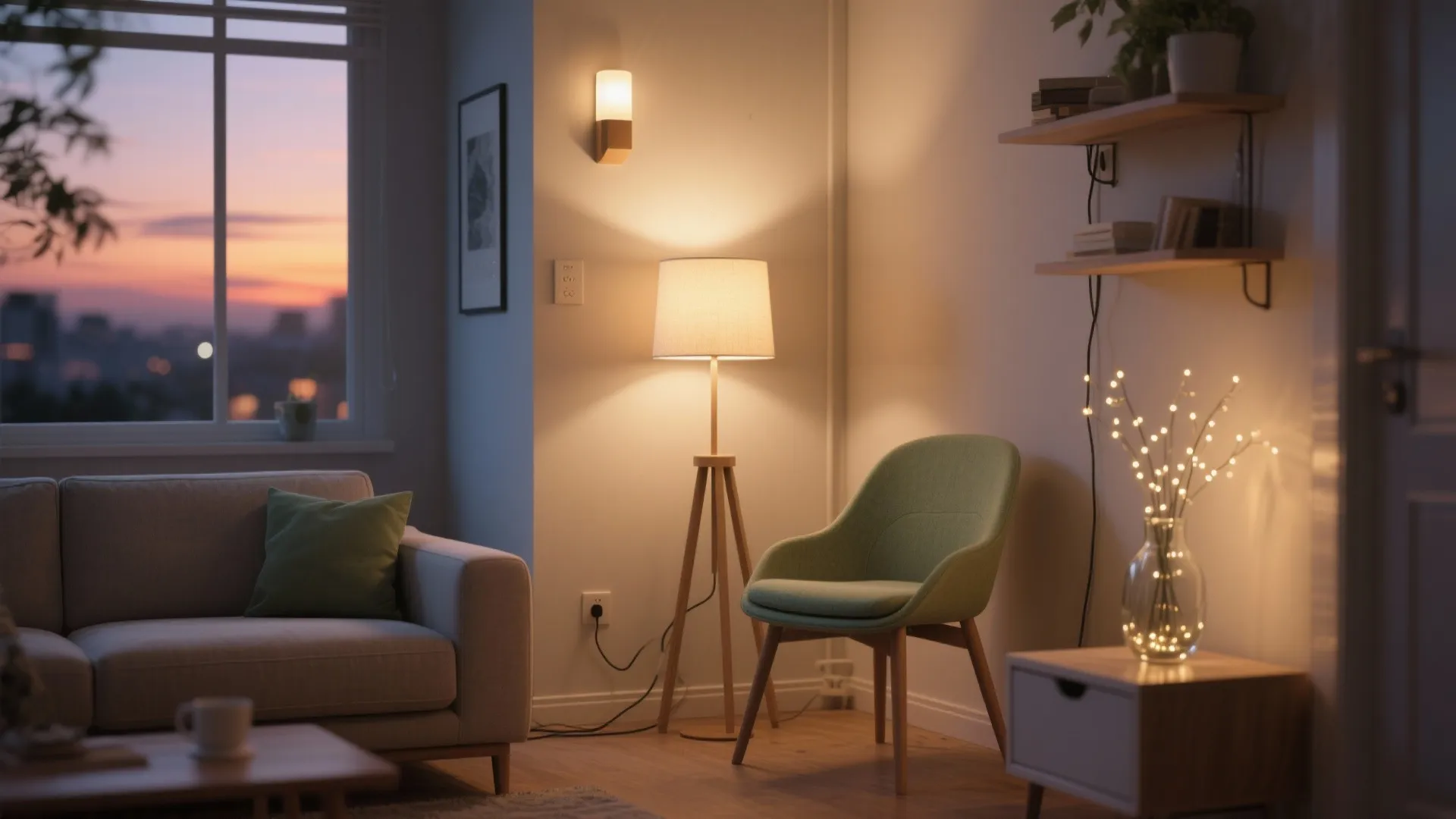 5) Gentle Lighting Layers: Warm LEDs + Dimmable Sconces