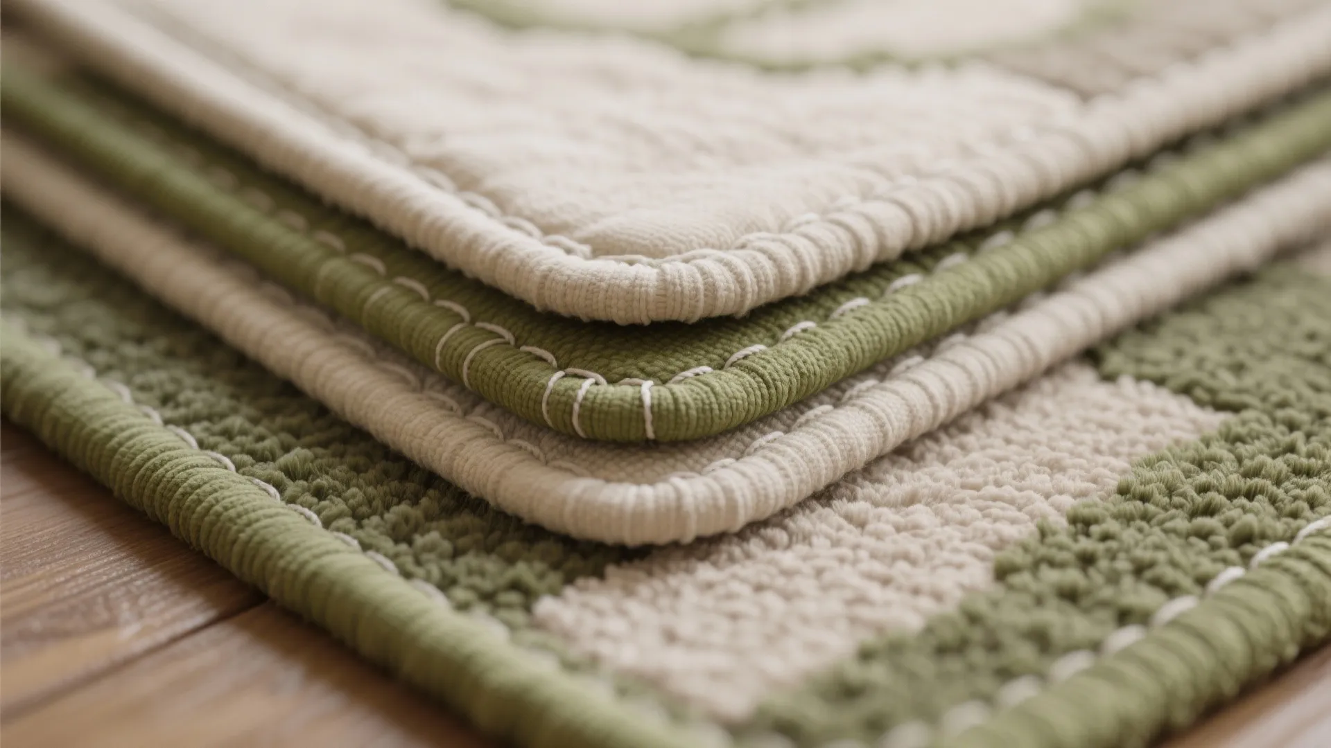 5. Layered Washable Mats for Texture and Practicality
