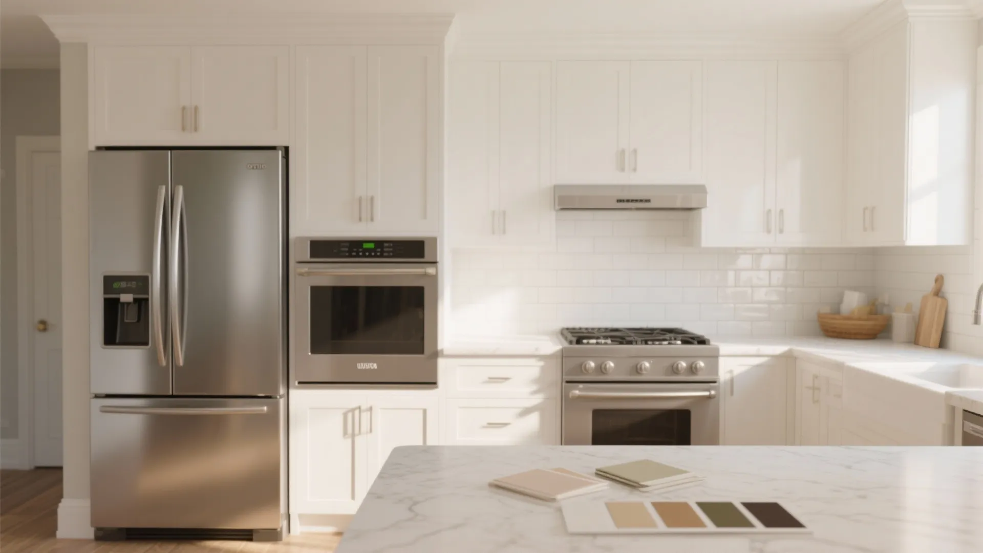 1. Layered Whites with Stainless Accents