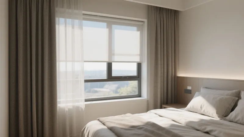 Serene Neutral Bedroom with Natural Light