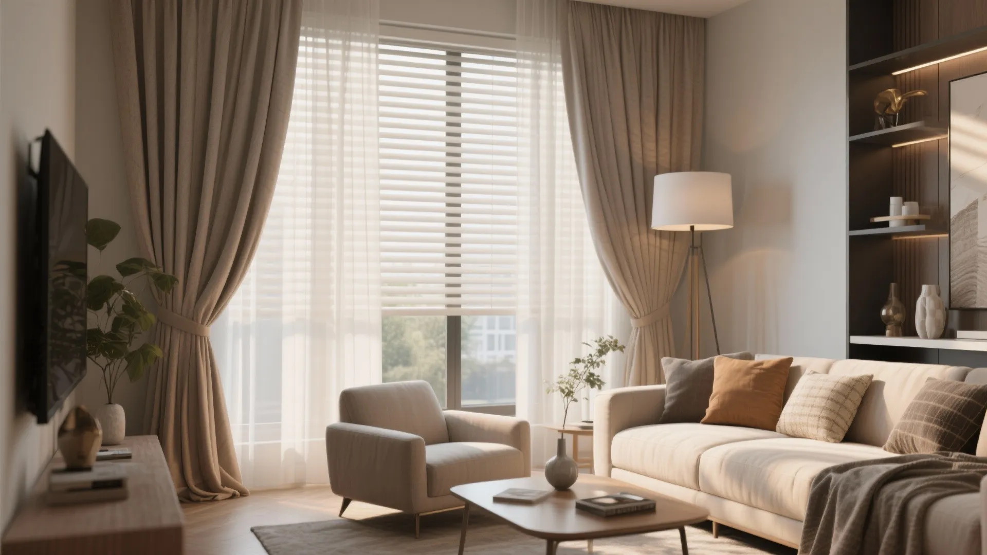 4. Layered Window Treatments
