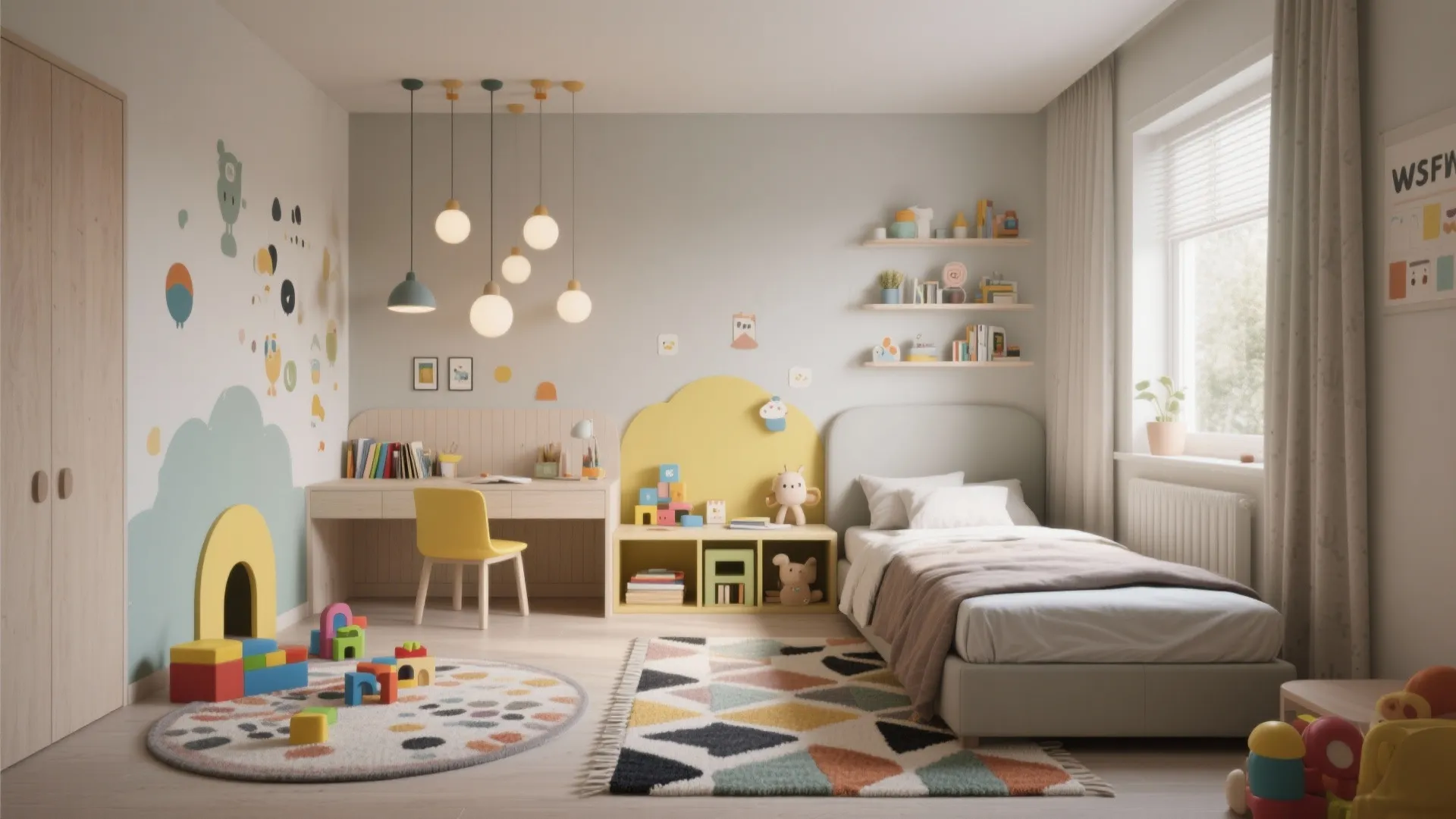 2. Layered zones with rugs and lighting