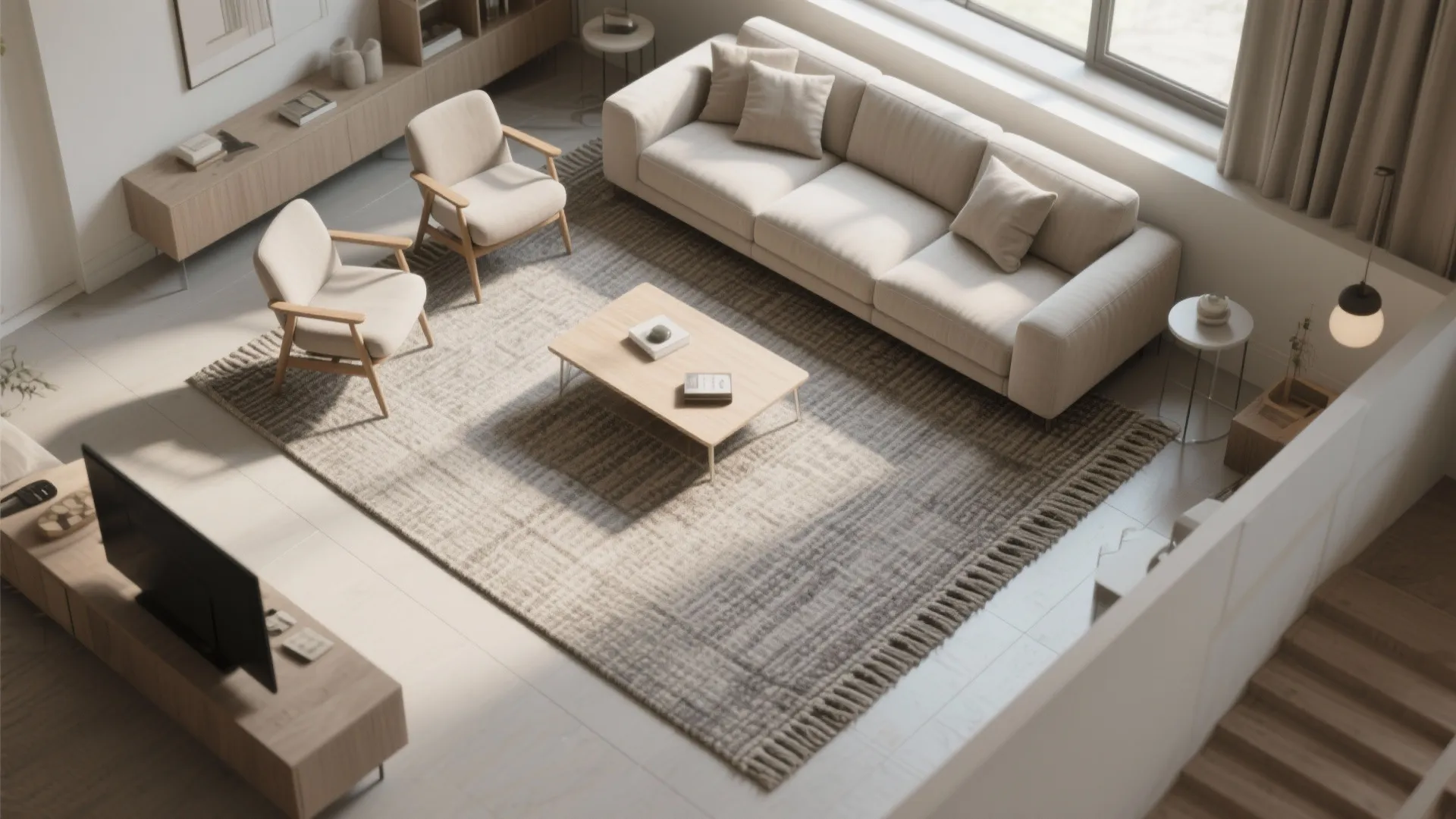 Layer a Small Rug over a Large Flatweave