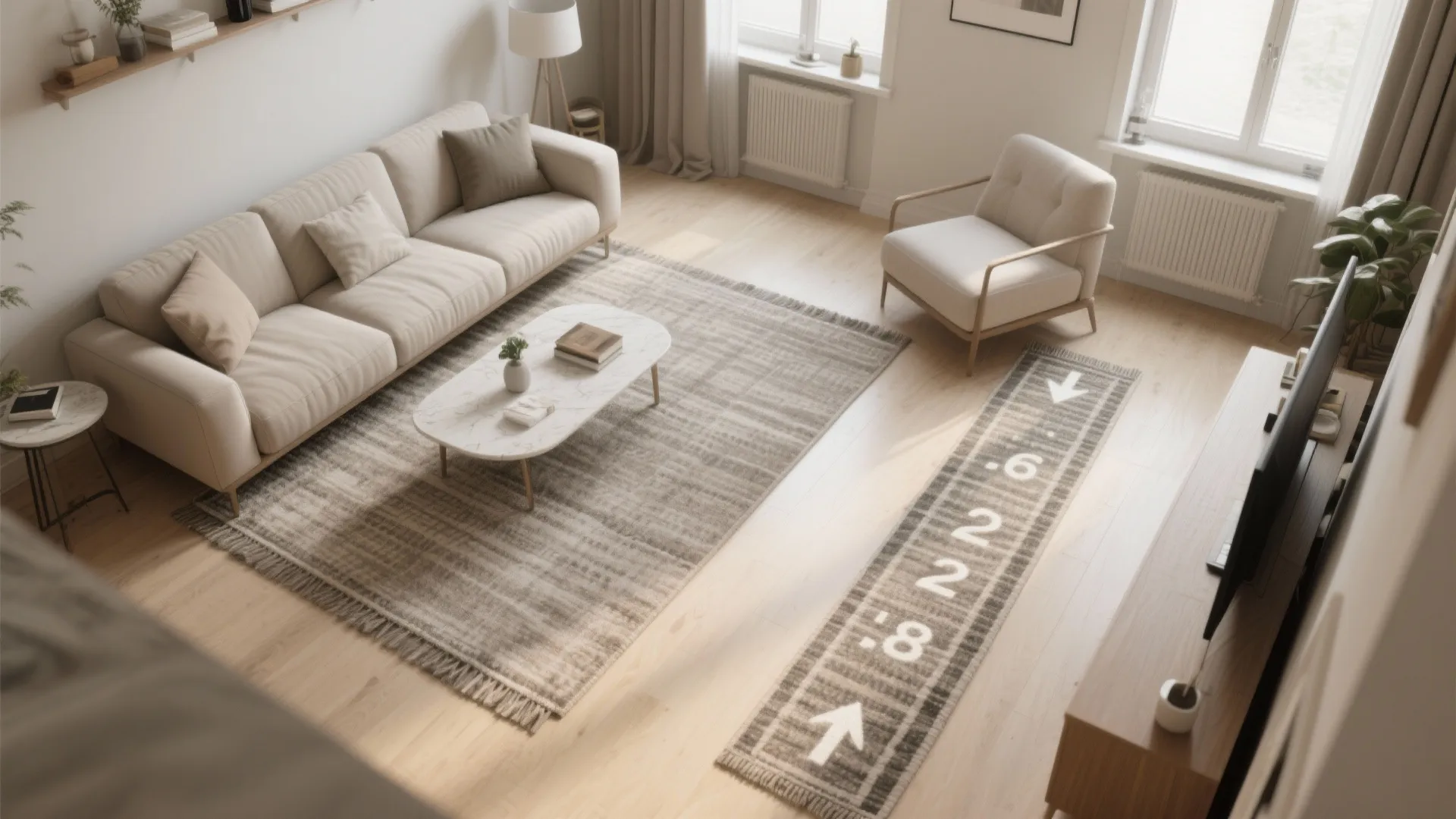 3) Zone with Layers: Runner + Area Rug Combo