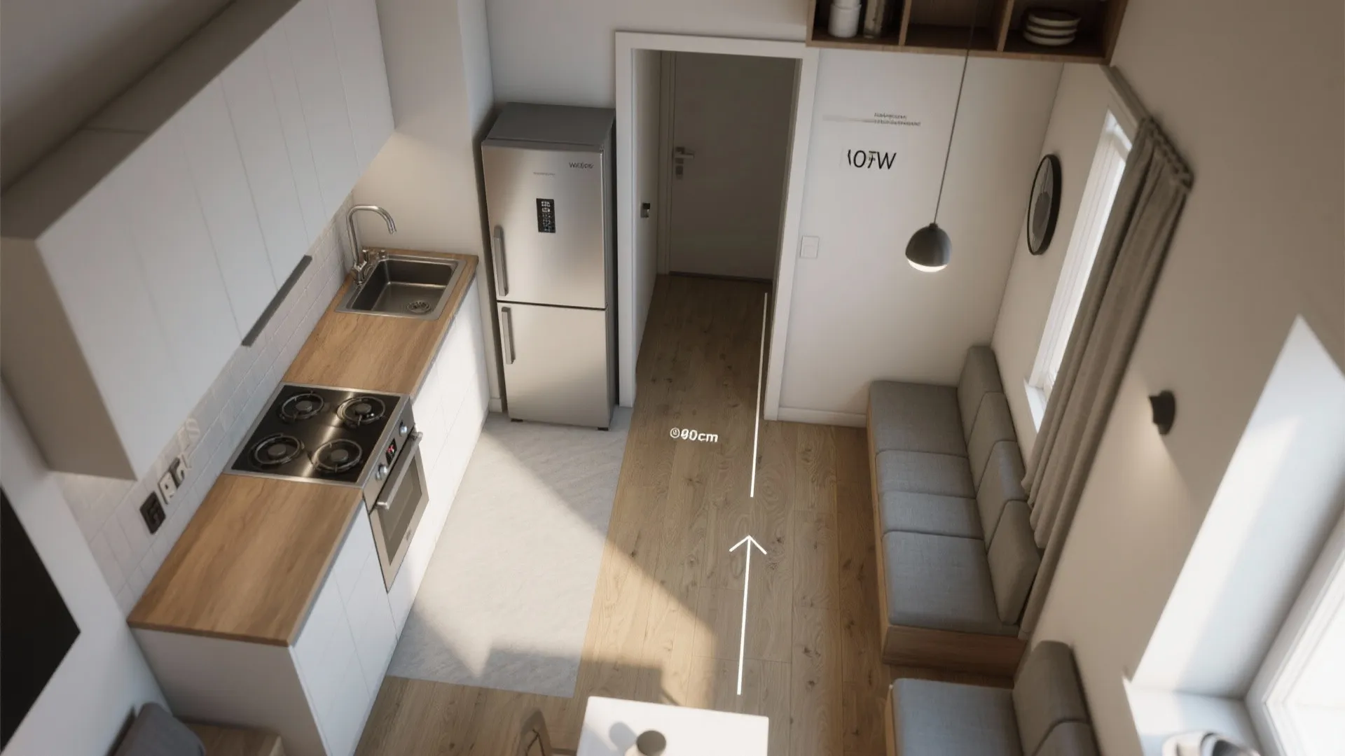 4. Compact layout hacks (appliance placement and circulation)