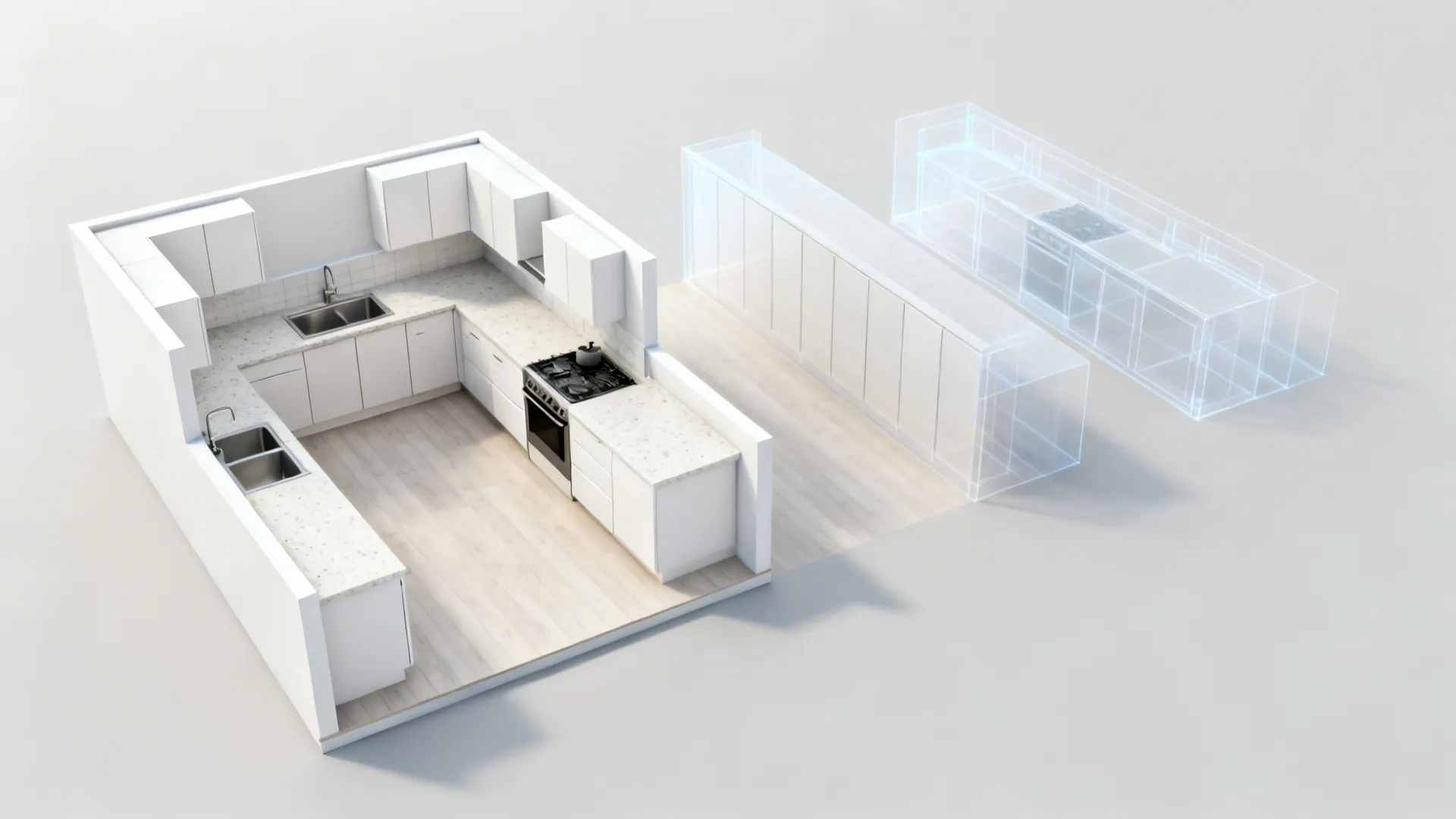 L-Shaped Layout that Frees Counter Space