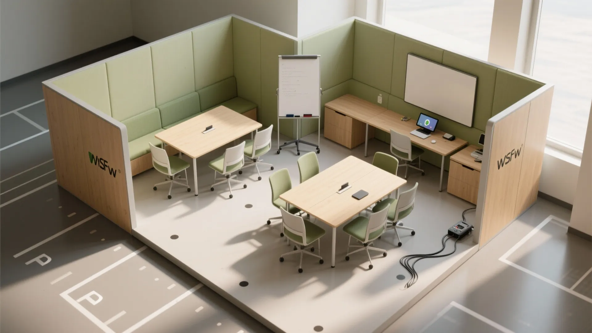 Flexible layouts with modular furniture