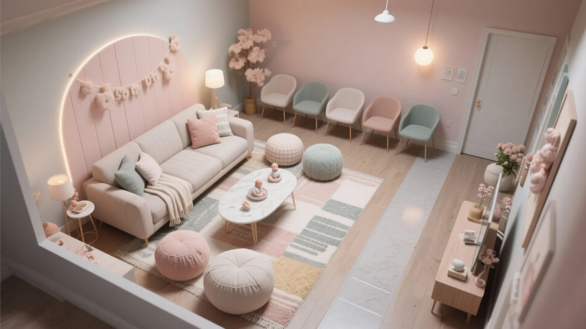 5) Flexible Seating Zones for Mingling and Games