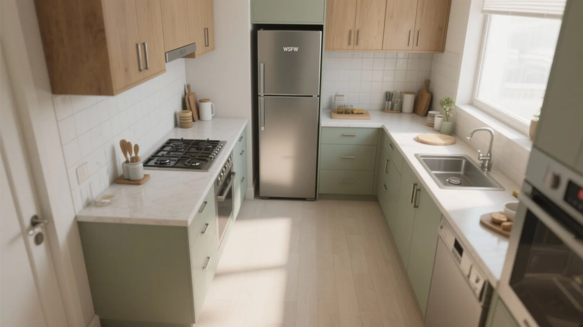 Tip 2: Rethink the triangle—go compact galley or L‑shape