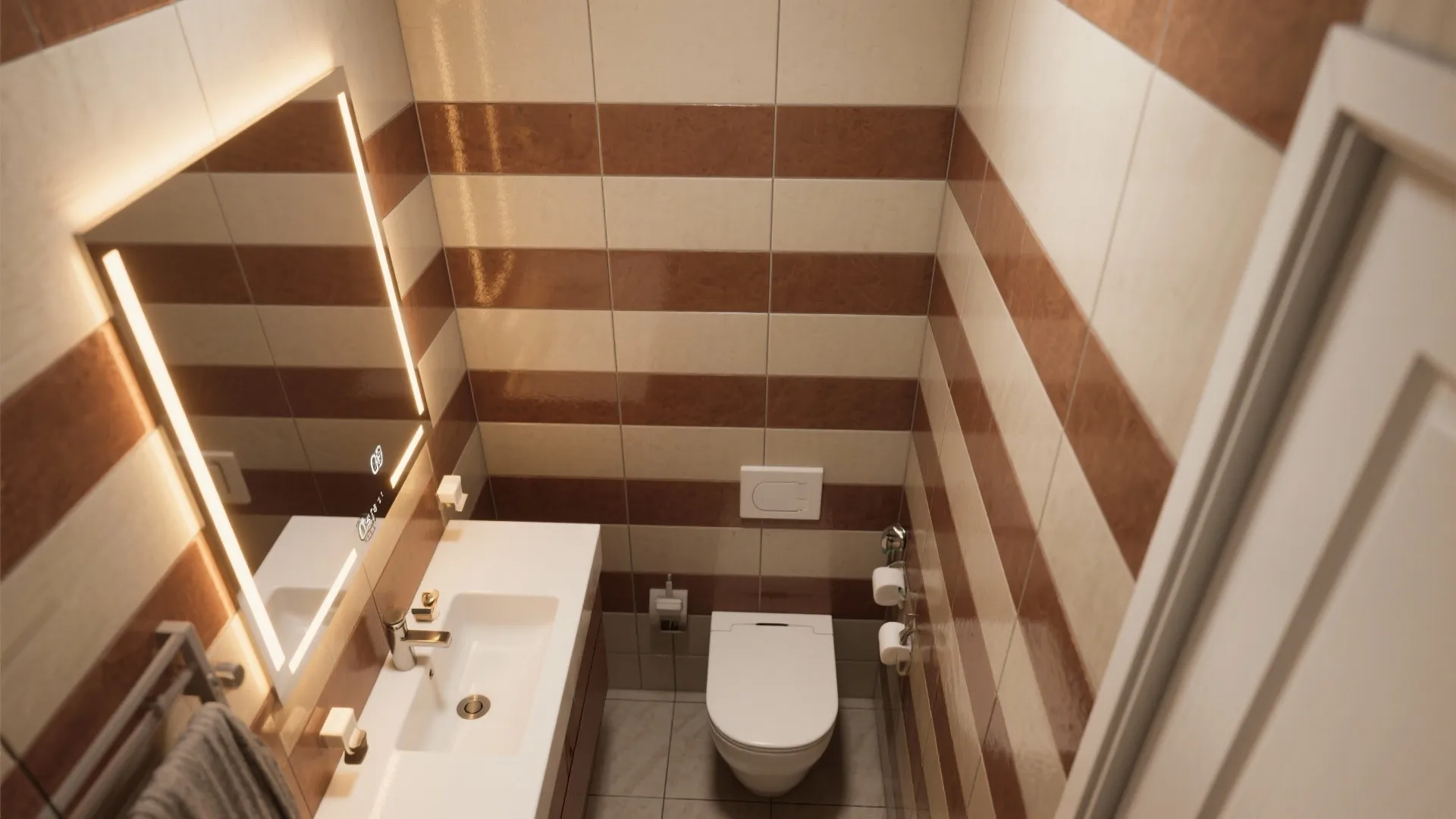 5. Tricks for small bathrooms: grout, orientation, and light