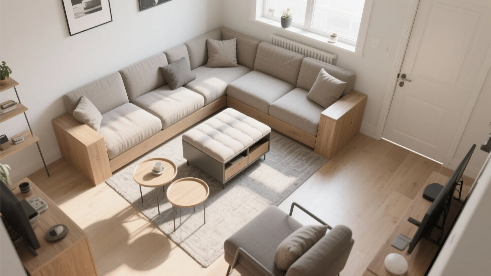 2) Multi-functional furniture and modular seating