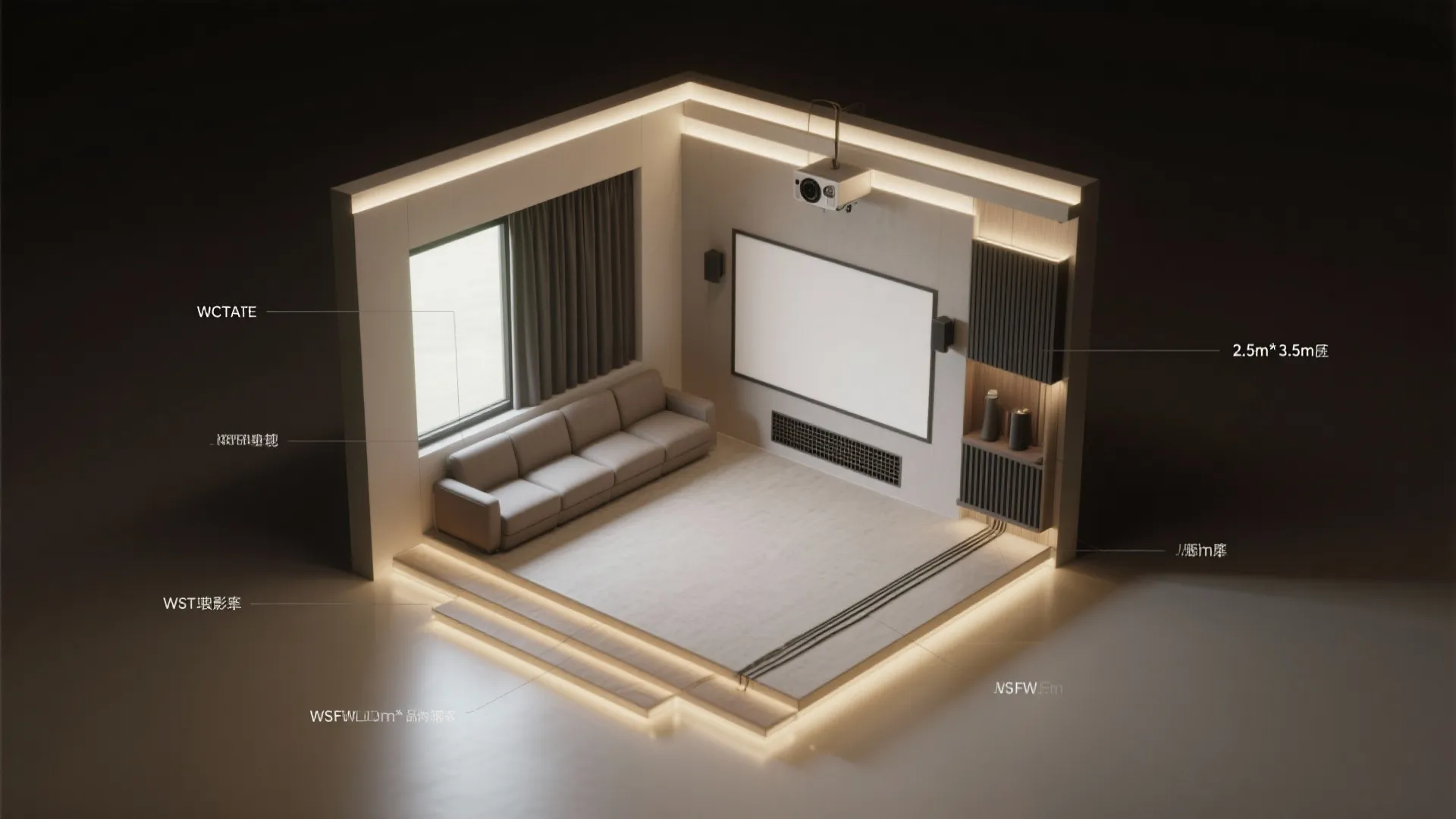 [
  {
    "url": "https://coohom-biz-sg-s3.coohom.com/ins/static/article/layout-topdown-1760458235412431800.jpg",
    "alt": "Interior design drawing showing home cinema room with sofa, projector screen, window, and warm lights"
  }
]