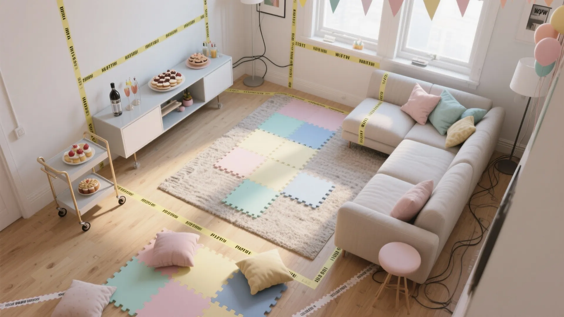 Convertible Furniture Party Layout