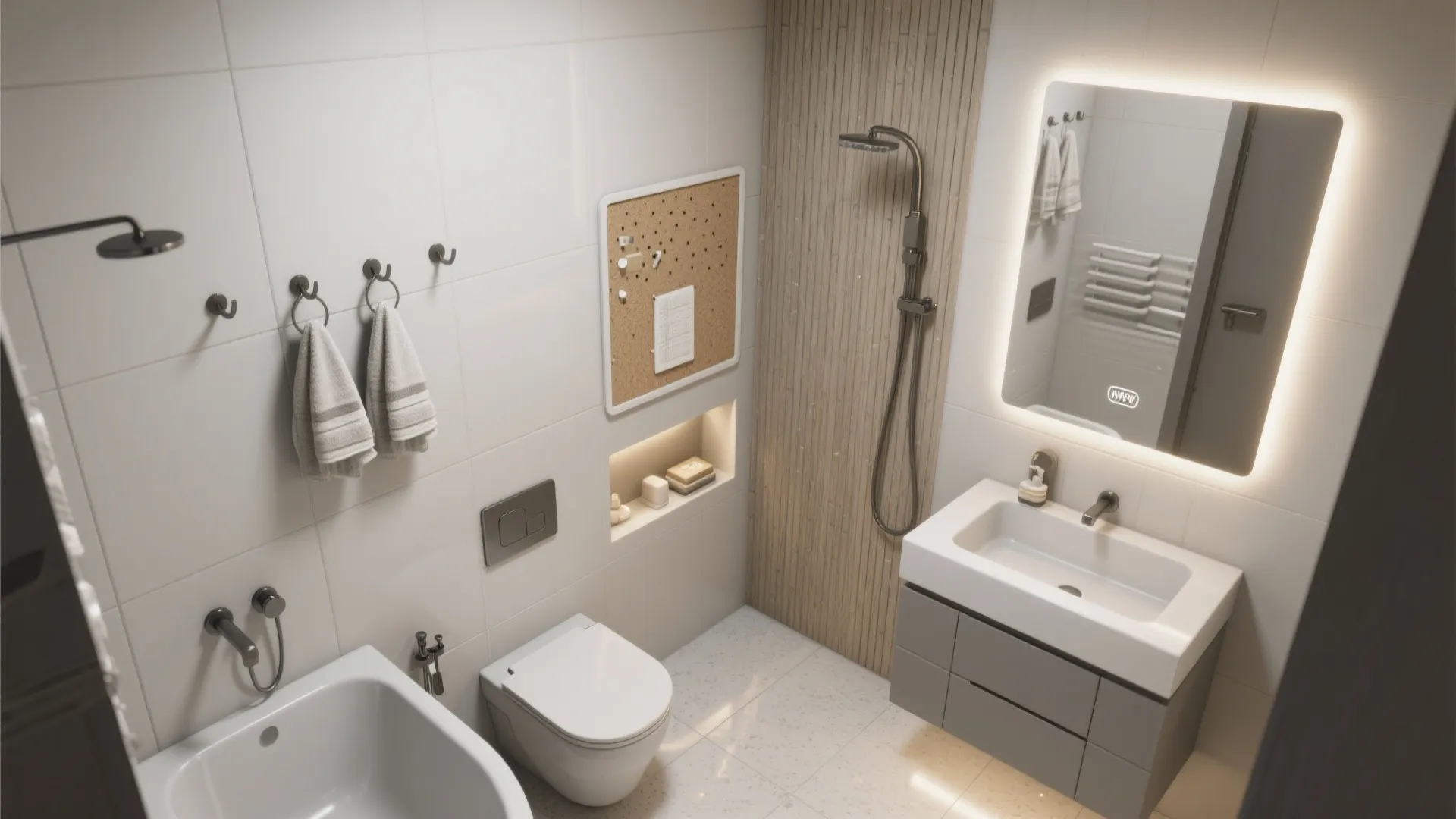 5. Playful layout tricks for tiny baths