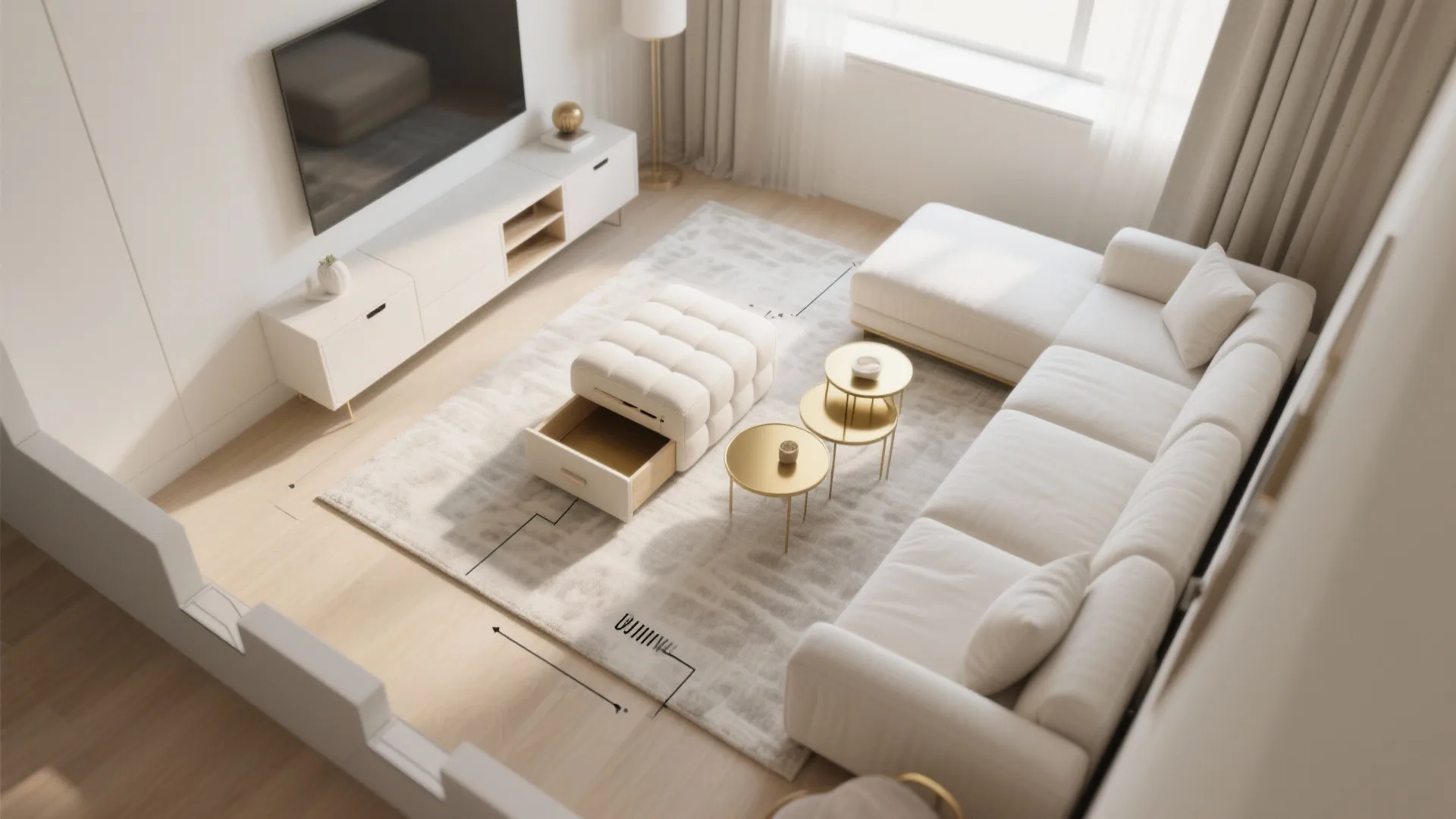 5. Functional glamour for small layouts