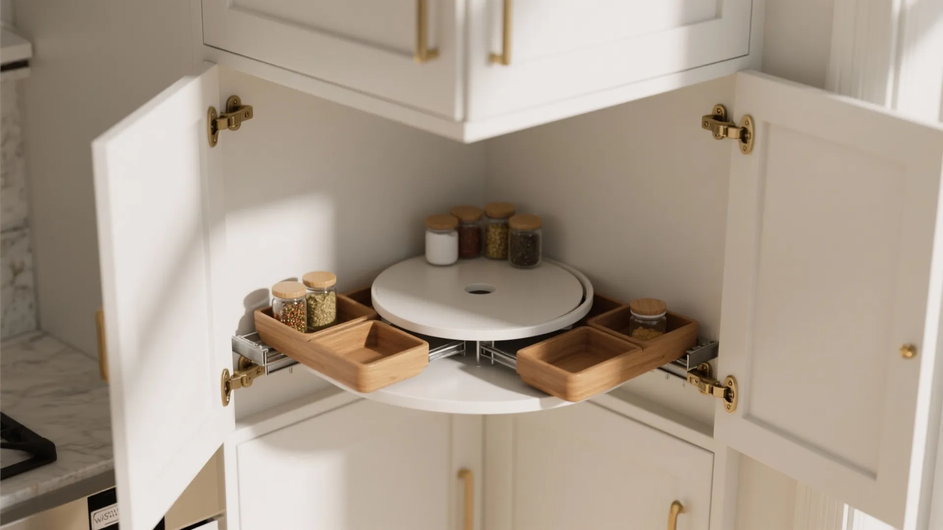 1. Reinvented Lazy Susan: Low-profile, high-access