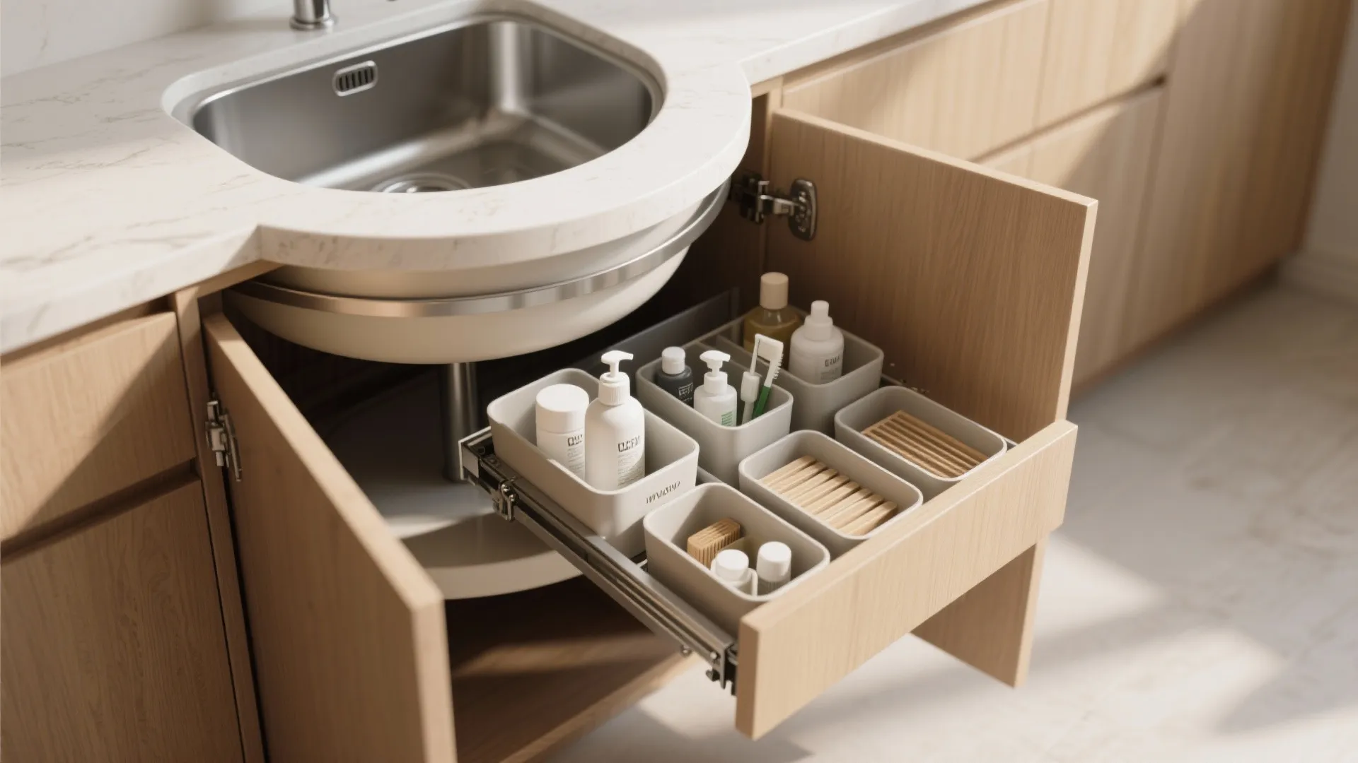 2. Lazy Susan Base with Pull-Out Sink Accessories