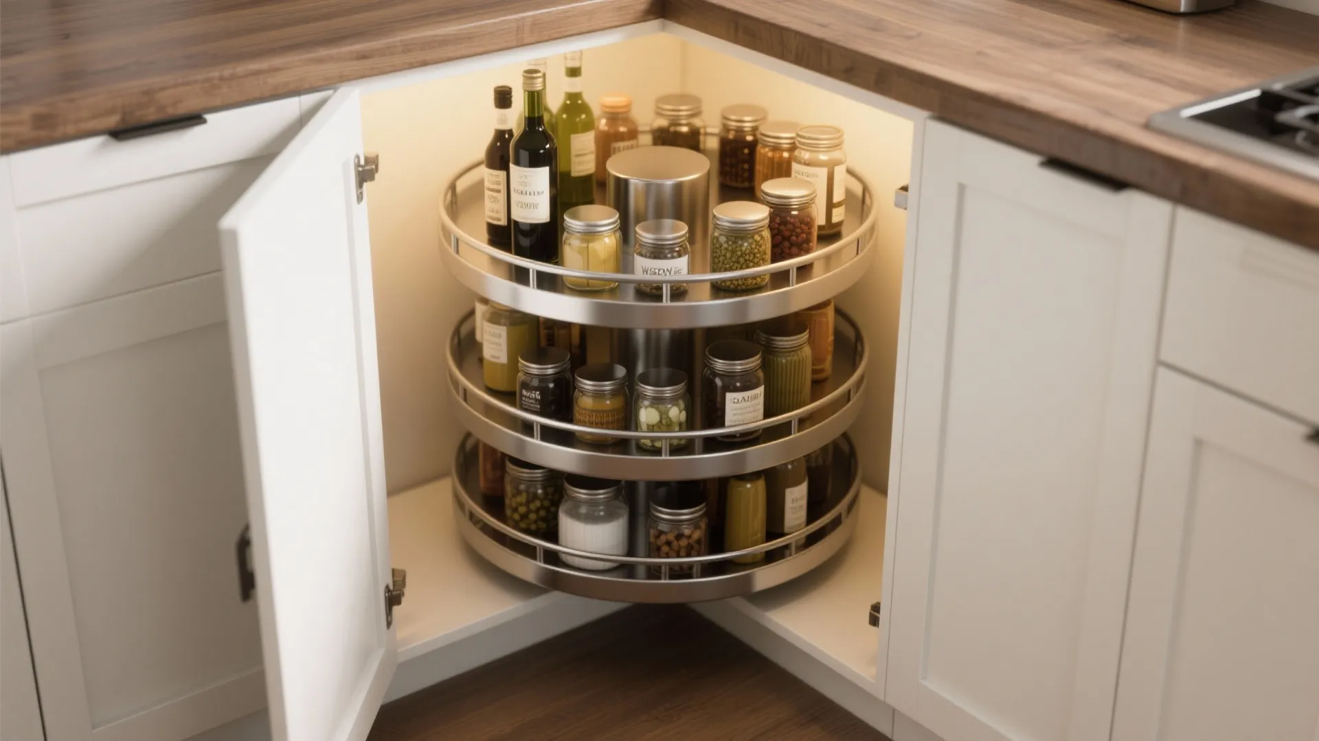 2. Lazy Susan-style rotating tiers