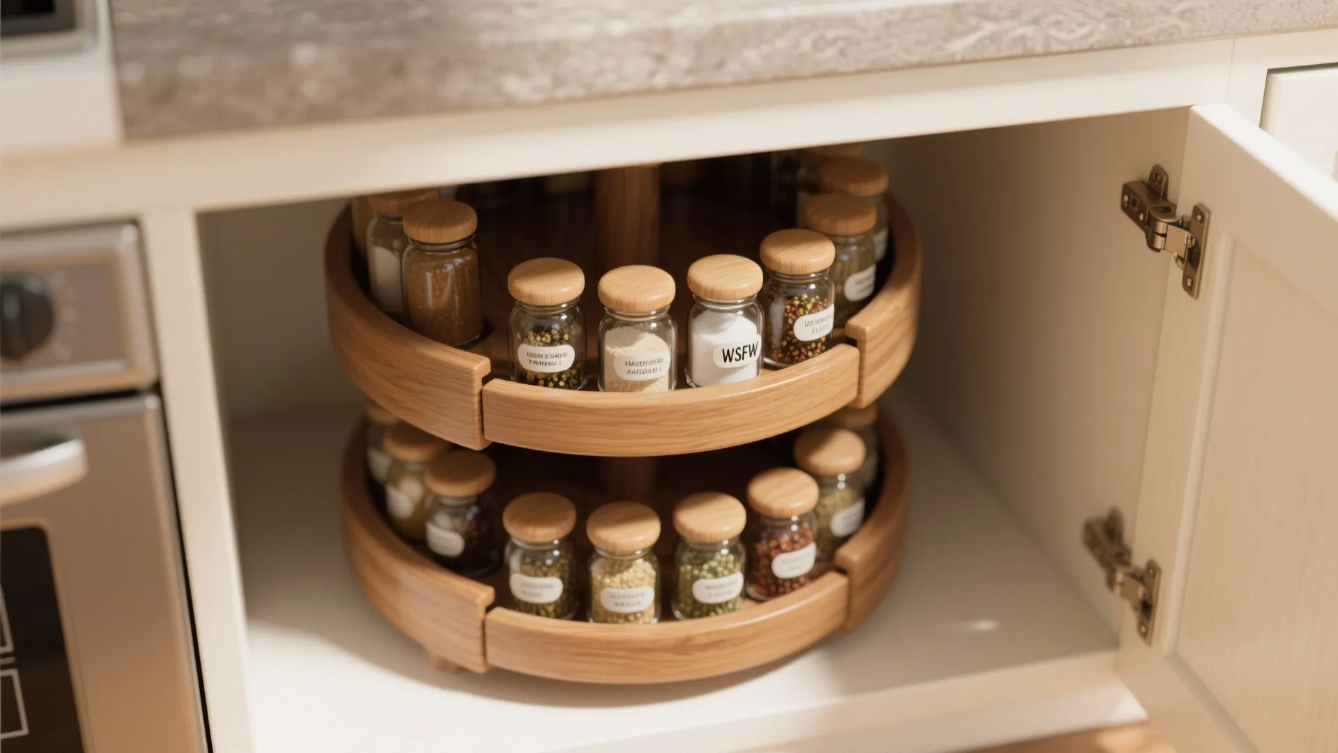 1. Lazy Susan with tiered trays