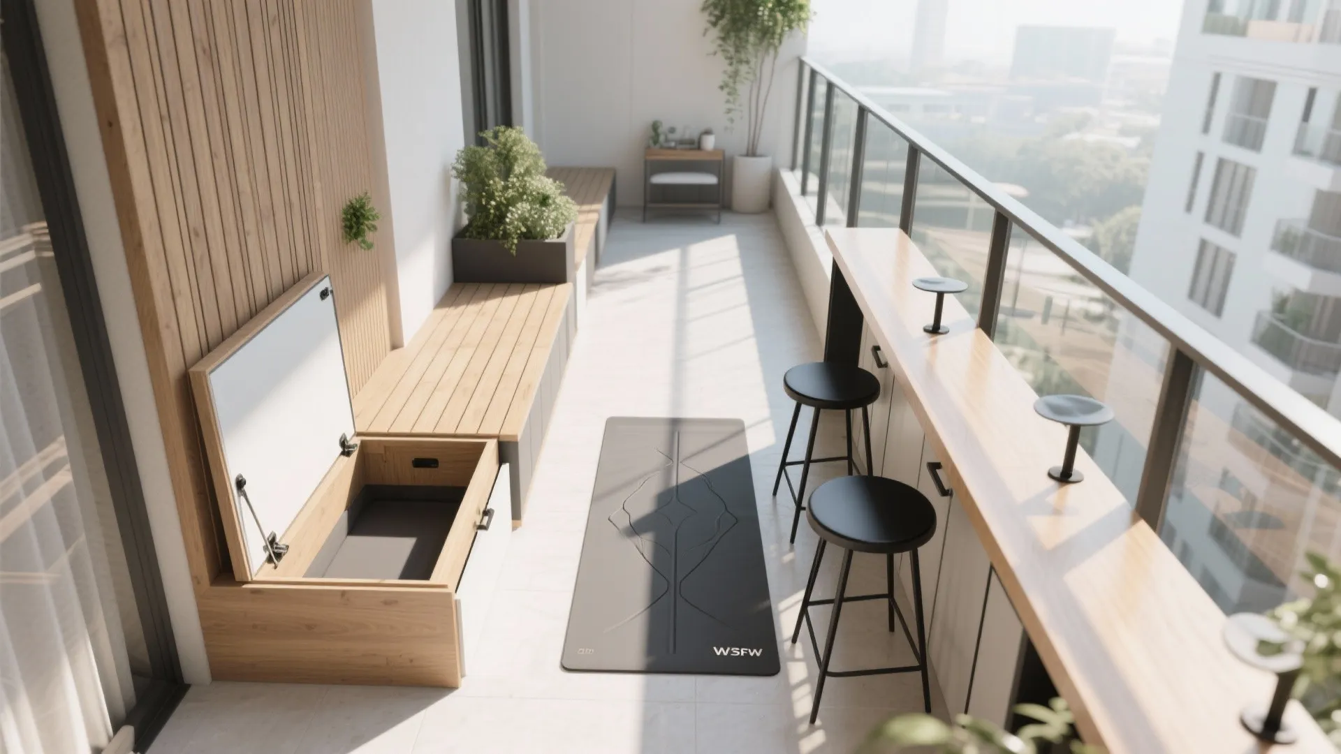 L-Shaped Bench With Hidden Storage