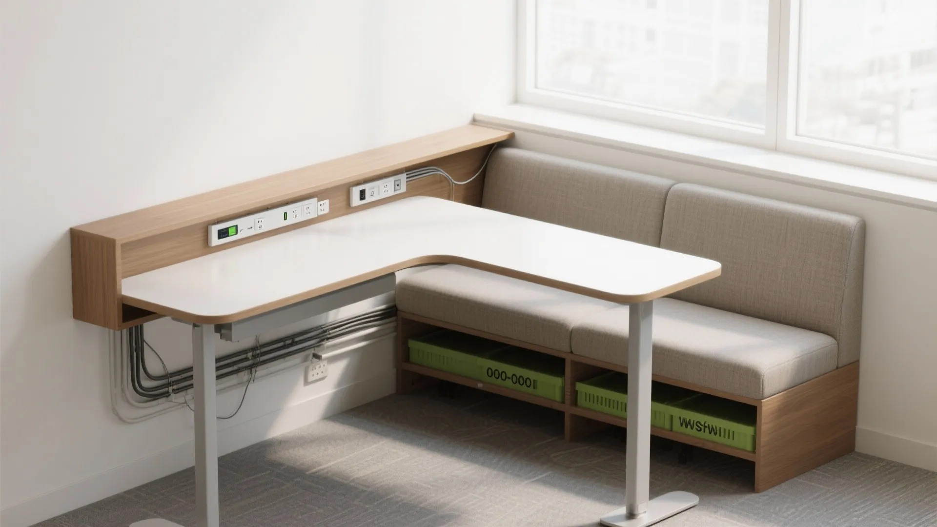 Collaborative Corners: L-Shaped Desks + Banquette Hybrids