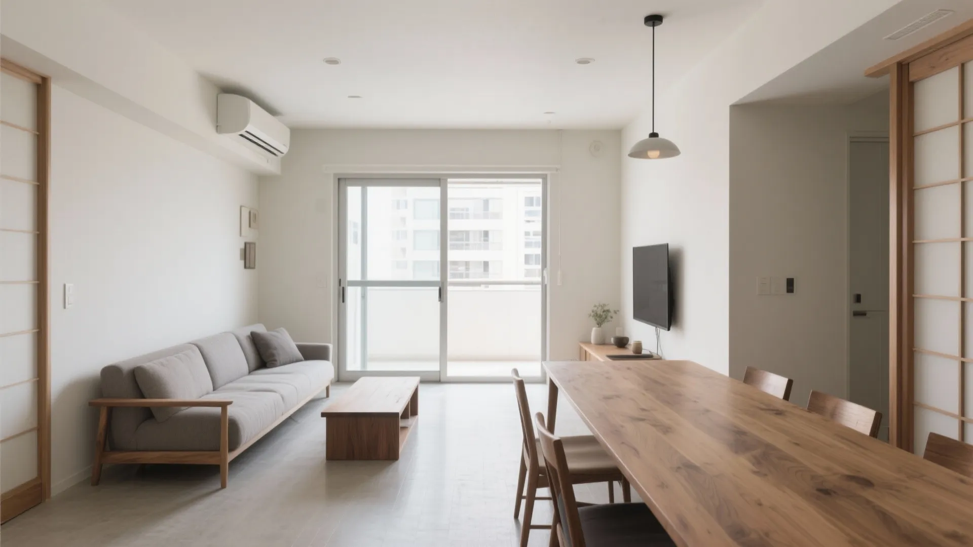 LDKは“長手方向”に家具を並べる：日式風格で奥行きを伸ばす