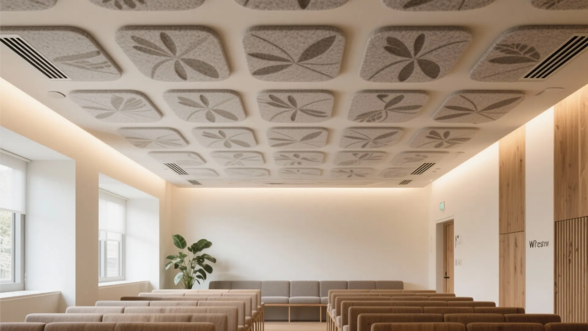 Botanical Acoustic Panels in Leaf Patterns