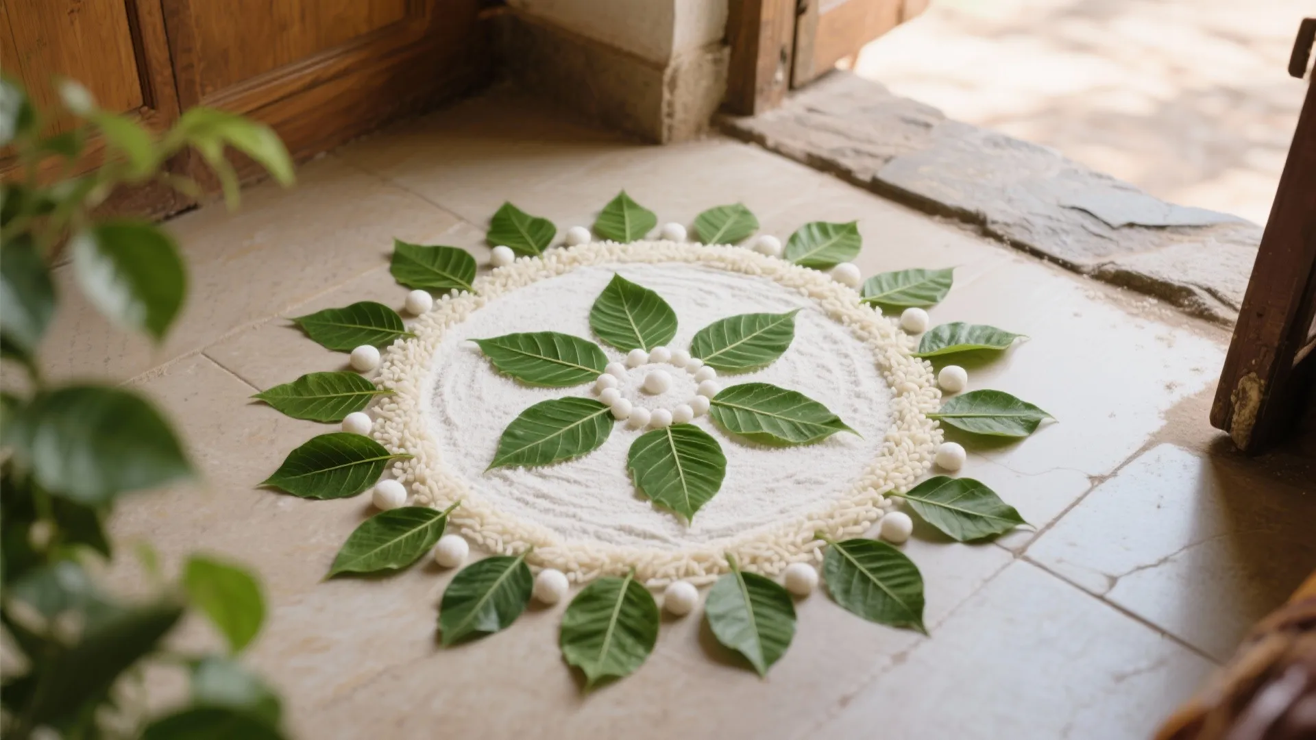 Leaf Border with Central Bindu
